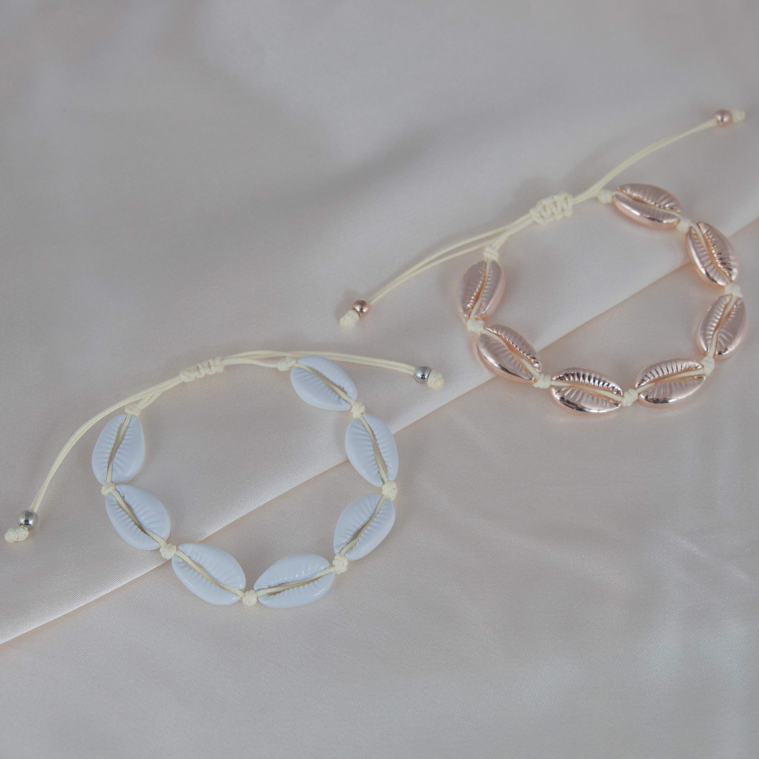 Shell Necklace for Women - Handmade Cowrie Shell Choker & Anklet Bracelet Set - Boho Beach Jewelry - Perfect for Summer Vacations, Beach Weddings & Festival Outfits