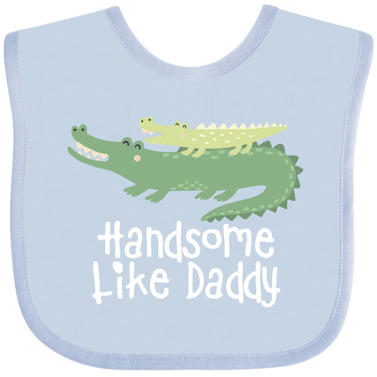 Inktastic Alligator Handsome Like Daddy Baby Boy Bib - Soft & Absorbent for Messy Meals, Playtime & Photo Shoots