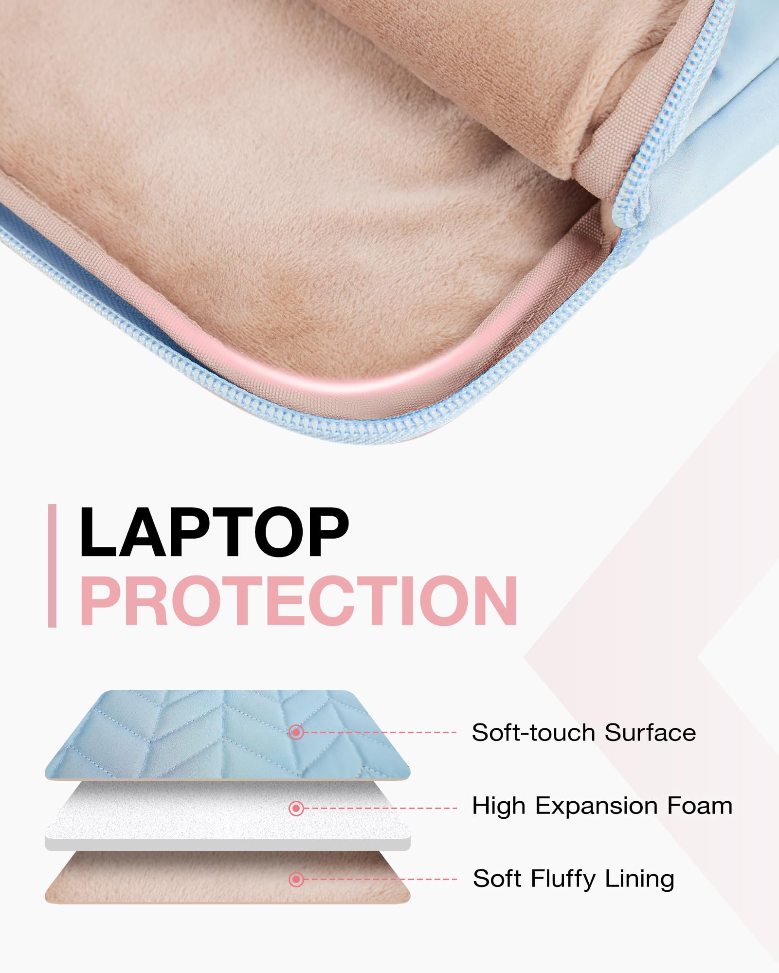 BAGSMART 15-16 Inch Padded Laptop Sleeve for MacBook Air 15.6