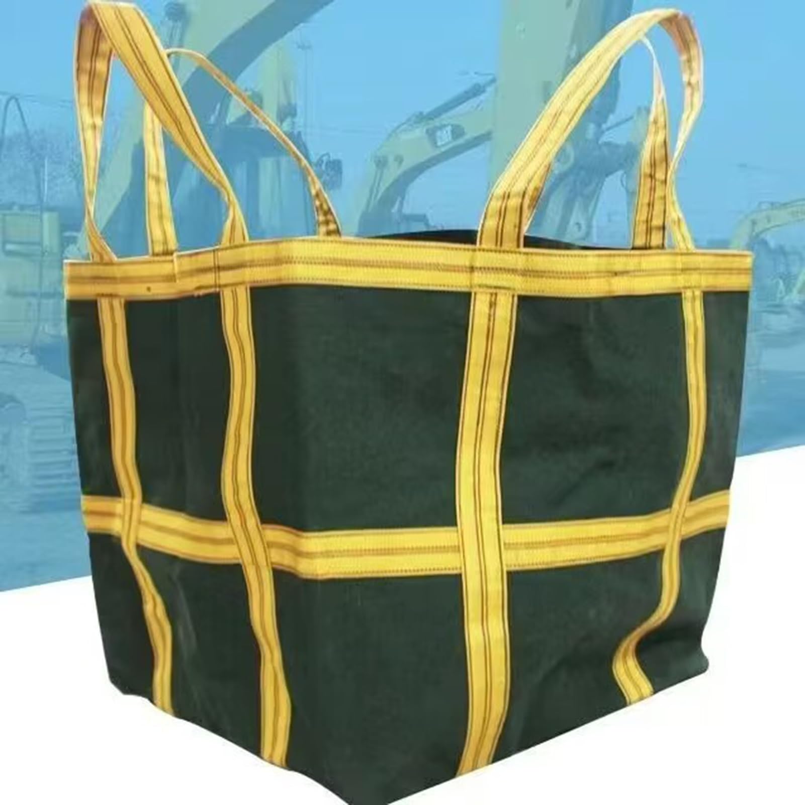 Heavy Duty Reusable Lifting Bag - 2 Ton Capacity Tarpaulin Scatter Bag with Anti-Tear Design (100x100x100cm) - Crane, Forklift & Dock Safety Equipment for Construction, Warehousing and Material Handling