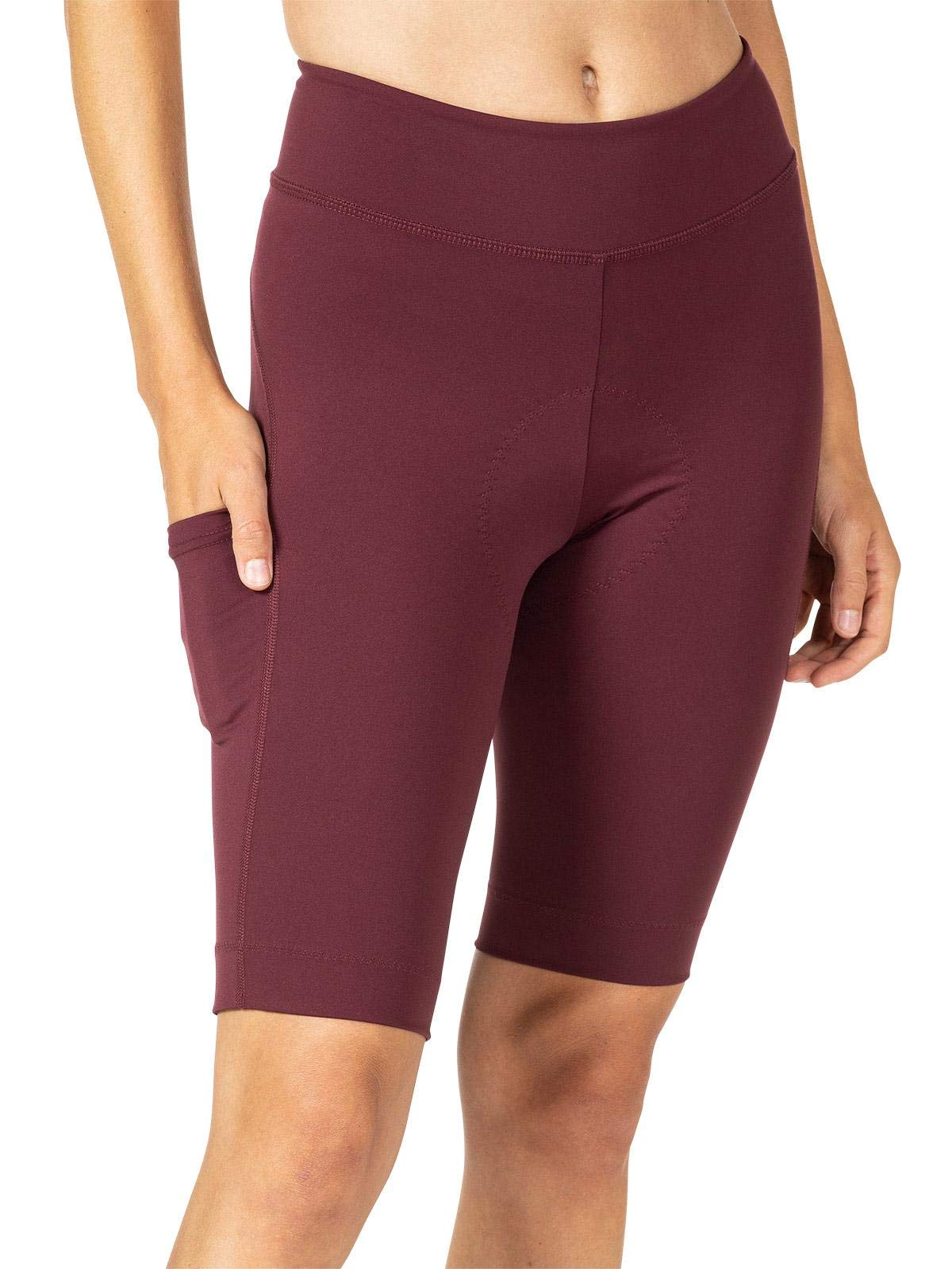 Women's Terry Bike Shorts with Padding - 11 Inch Long Compression Cycling Shorts UPF 50+ for Touring & Wayfarer | Perfect for Road Biking, Spinning Classes & Outdoor Adventures