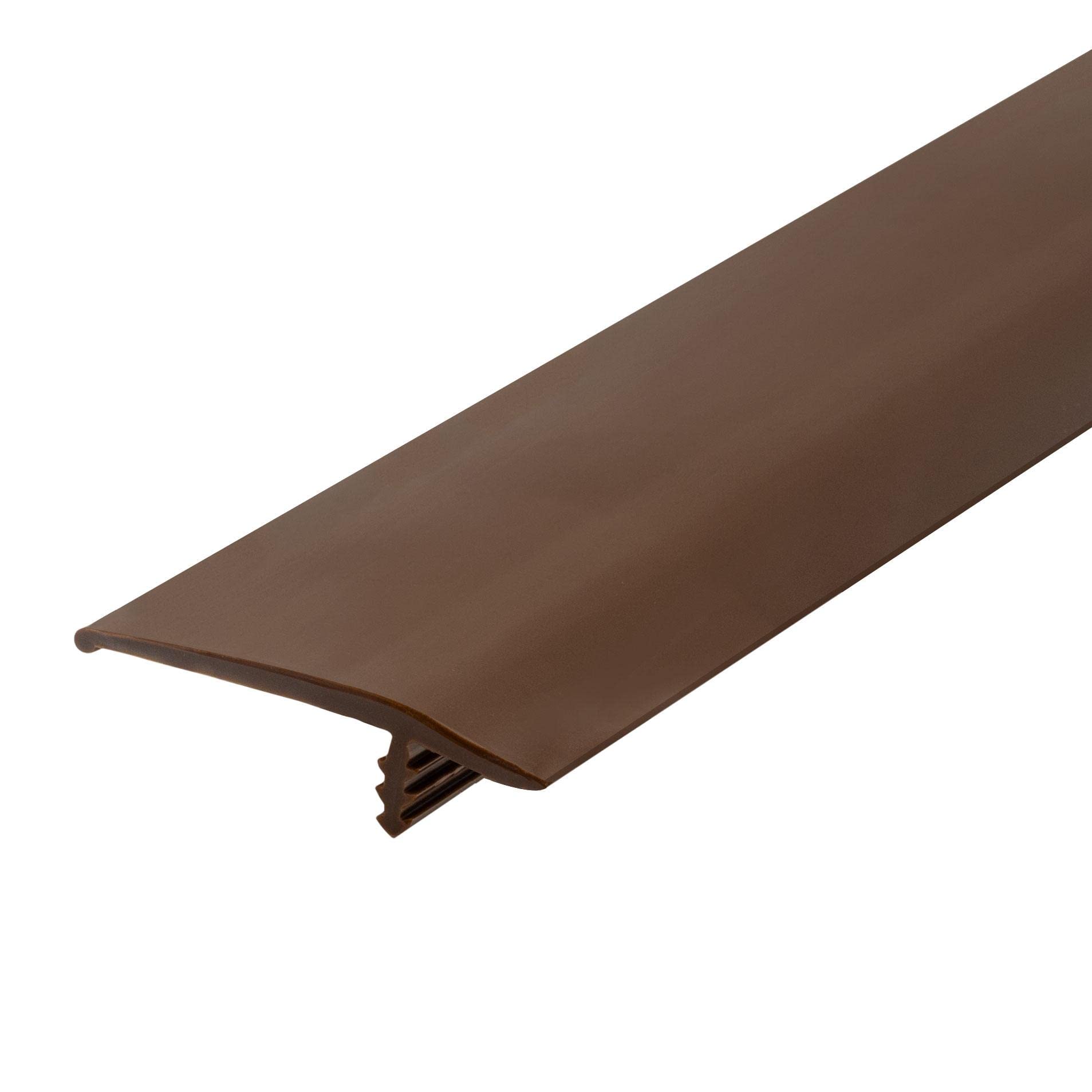 Outwater 1-1/2 Inch Flexible Plastic T-Molding - Milk Chocolate Brown Polyethylene Offset Barb Tee Moulding (250 Foot Coil) for Flooring Transitions, DIY Projects & Home Improvement