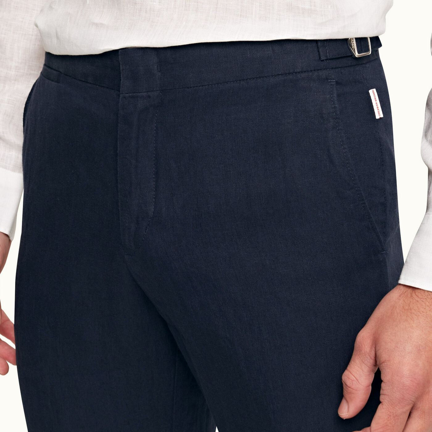 Premium Navy Blue Griffon Tailored Fit Linen Pants for Men - Comfortable Summer Casual & Business Travel Trousers