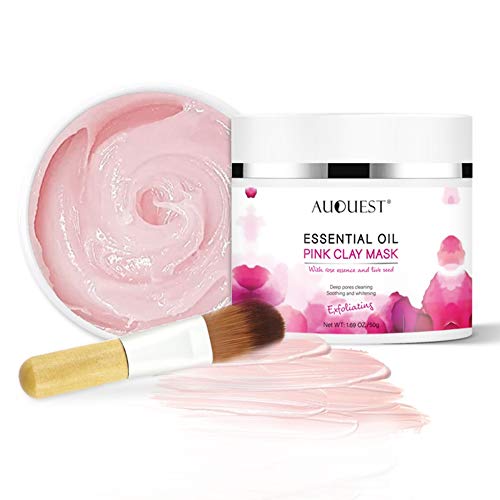 Baywell Rose Clay Face Mask - Deep Cleansing for Acne & Blackhead Treatment, Pore Minimizer & Skin Texture Improver | Detoxifying Facial Mask for Oily & Combination Skin - Perfect for Spa Nights & Self-Care Routines