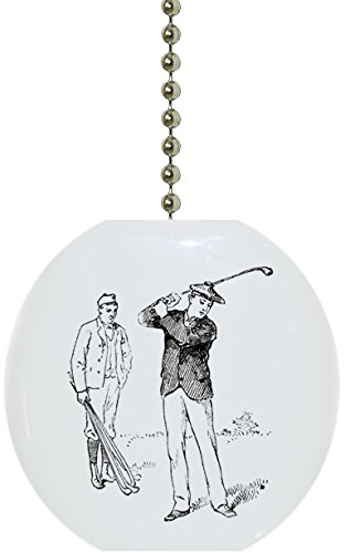 Vintage Golf Themed Solid Ceramic Ceiling Fan Pull Chain - Perfect for Golf Lover's Home Decor, Man Cave & Country Club Style Interiors