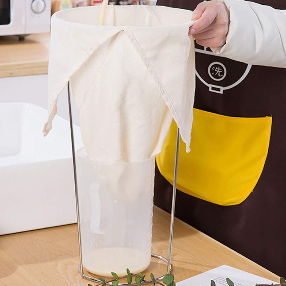 Hemoton 1-Pack Reusable Nut Milk Bag - Fine Mesh Strainer for Almond Milk, Cheesecloth, Broth & Coffee Filter - Organic Cotton Food Grade Filter Bag for Nuts, Juicing & DIY Kitchen Use