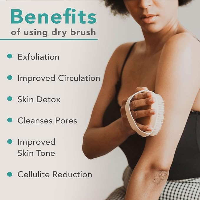 Premium Round Body Bath Brush - Solid Wood Exfoliating Brush for Smooth & Soft Skin, Improves Circulation & Prevents Ingrown Hairs - Ideal for Shower, Spa & Home Skincare Routine