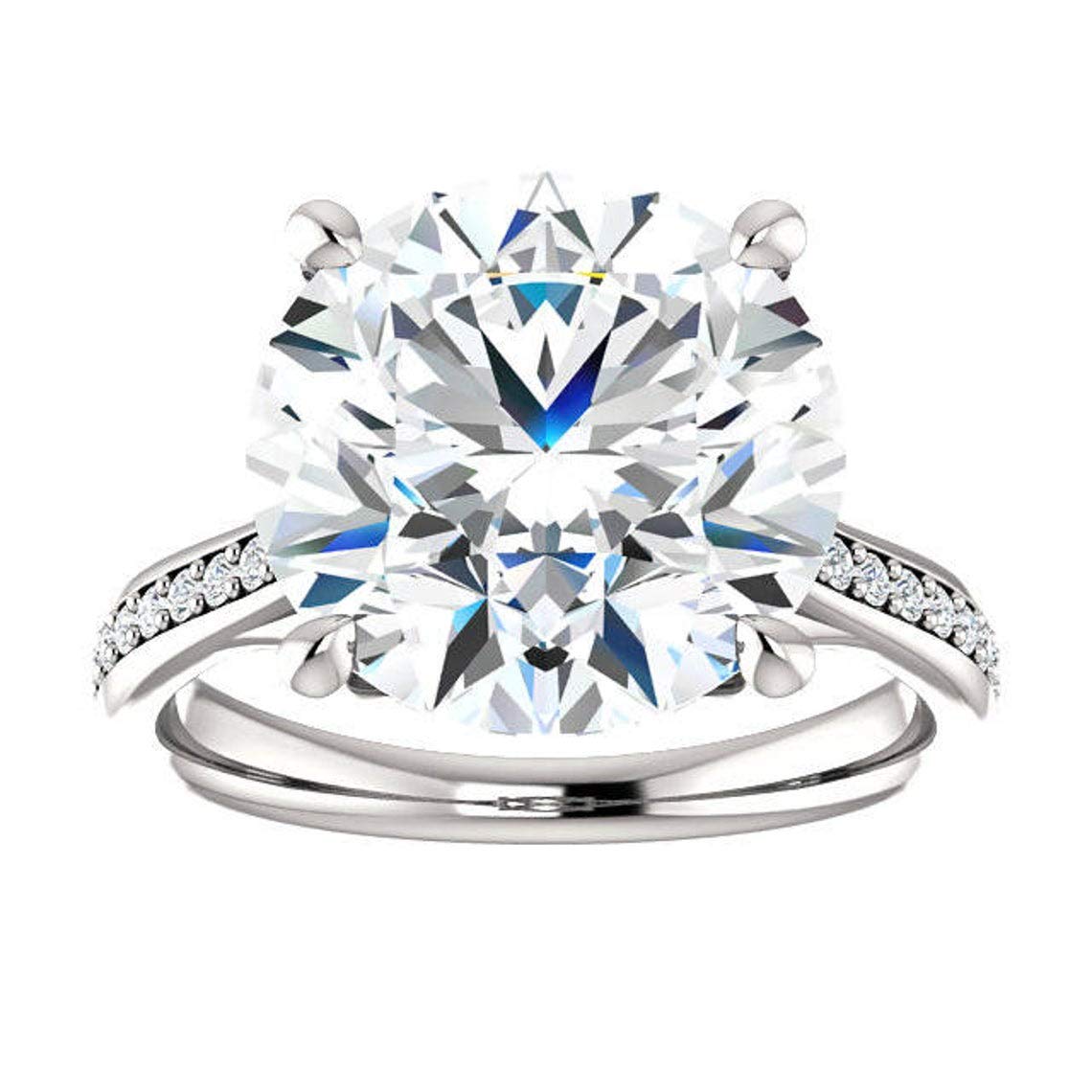5.00CT Round Cut Filigree Antique Engagement Ring, VVS1 Clarity Colorless Moissanite in 925 Sterling Silver - Perfect Promise Ring & Wedding Gift for Her, Anniversary, Proposal or Special Occasion