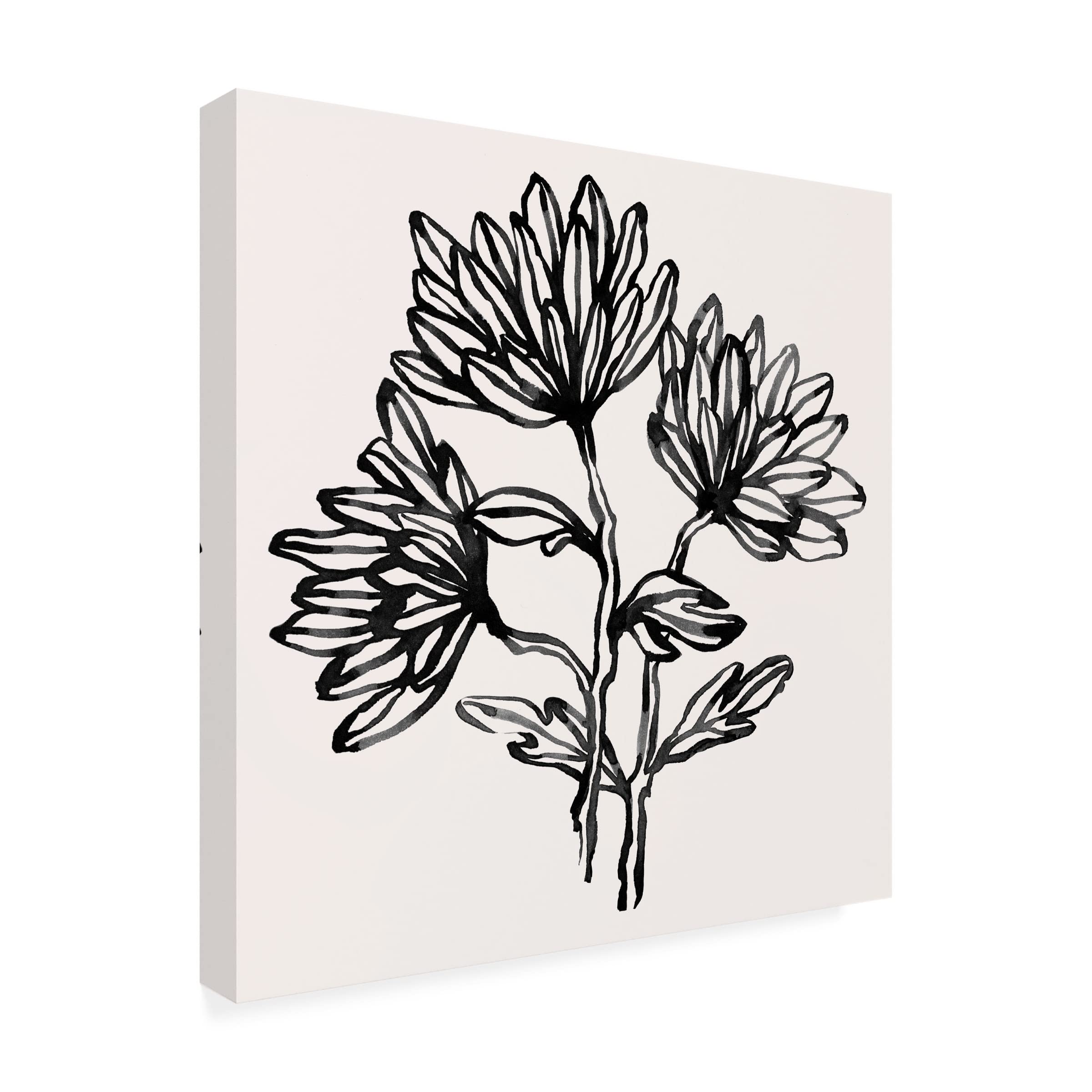 Emma Scarvey 'Gestural Blooms II' Canvas Art Print - Modern Floral Wall Decor for Living Room, Bedroom & Office - Trademark Fine Art Collection