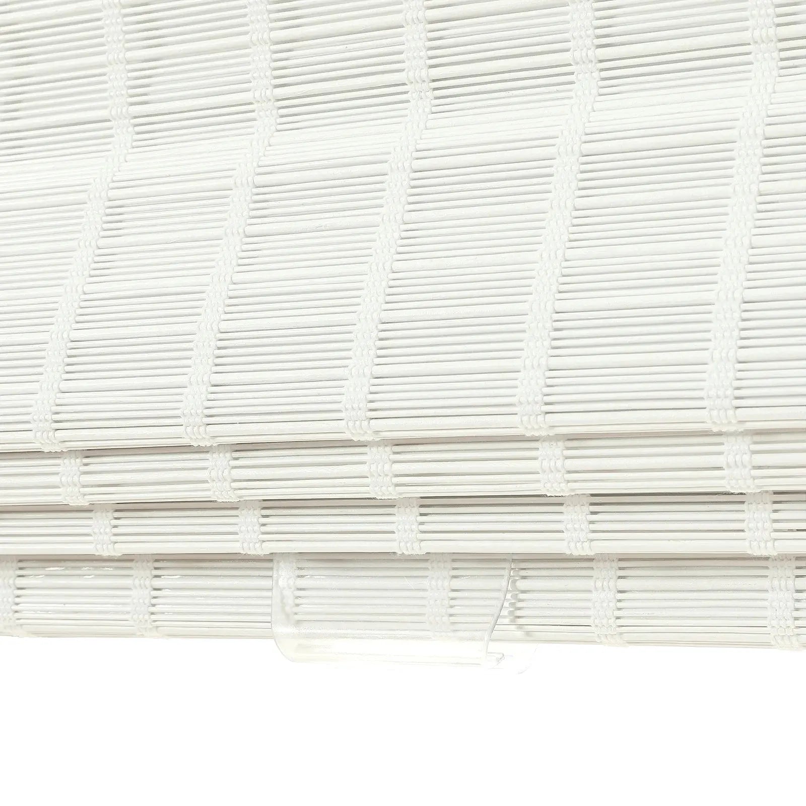 Sybil Bamboo Roman Shade - Natural Beige & White Window Treatment for Living Room, Bedroom & Office | Eco-Friendly Roller Blind for Privacy & Sun Protection