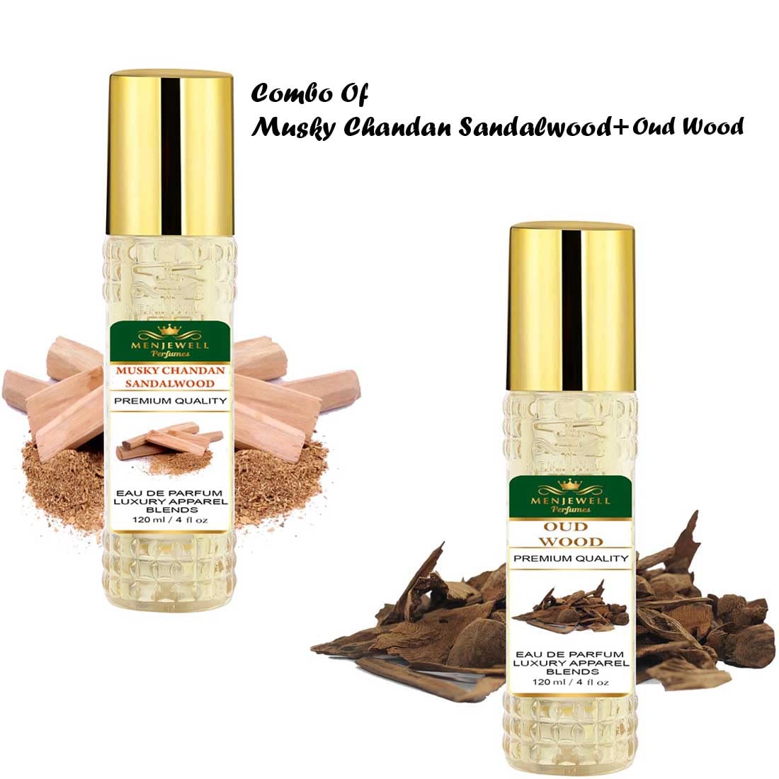 Premium Musky Sandalwood & Oud Wood Perfume for Men - Long Lasting Fragrance Spray (120ml x 2) | Woody & Masculine Scent | Ideal for Date Nights, Office Wear & Special Occasions