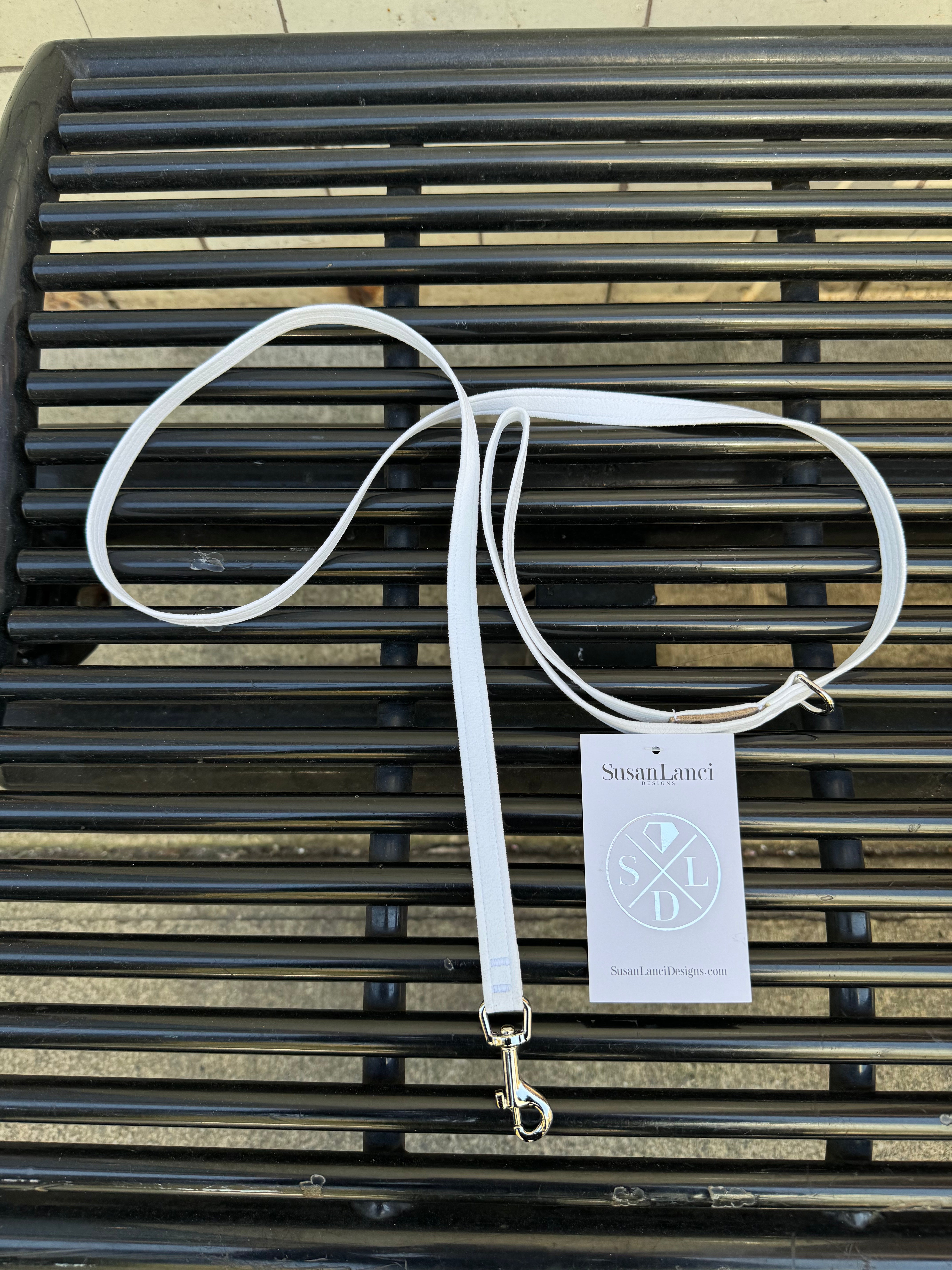 Premium Ultra Suede Dog Leash - Soft & Durable White Pet Leash for Small to Medium Dogs - Perfect for Walking, Training & Outdoor Adventures