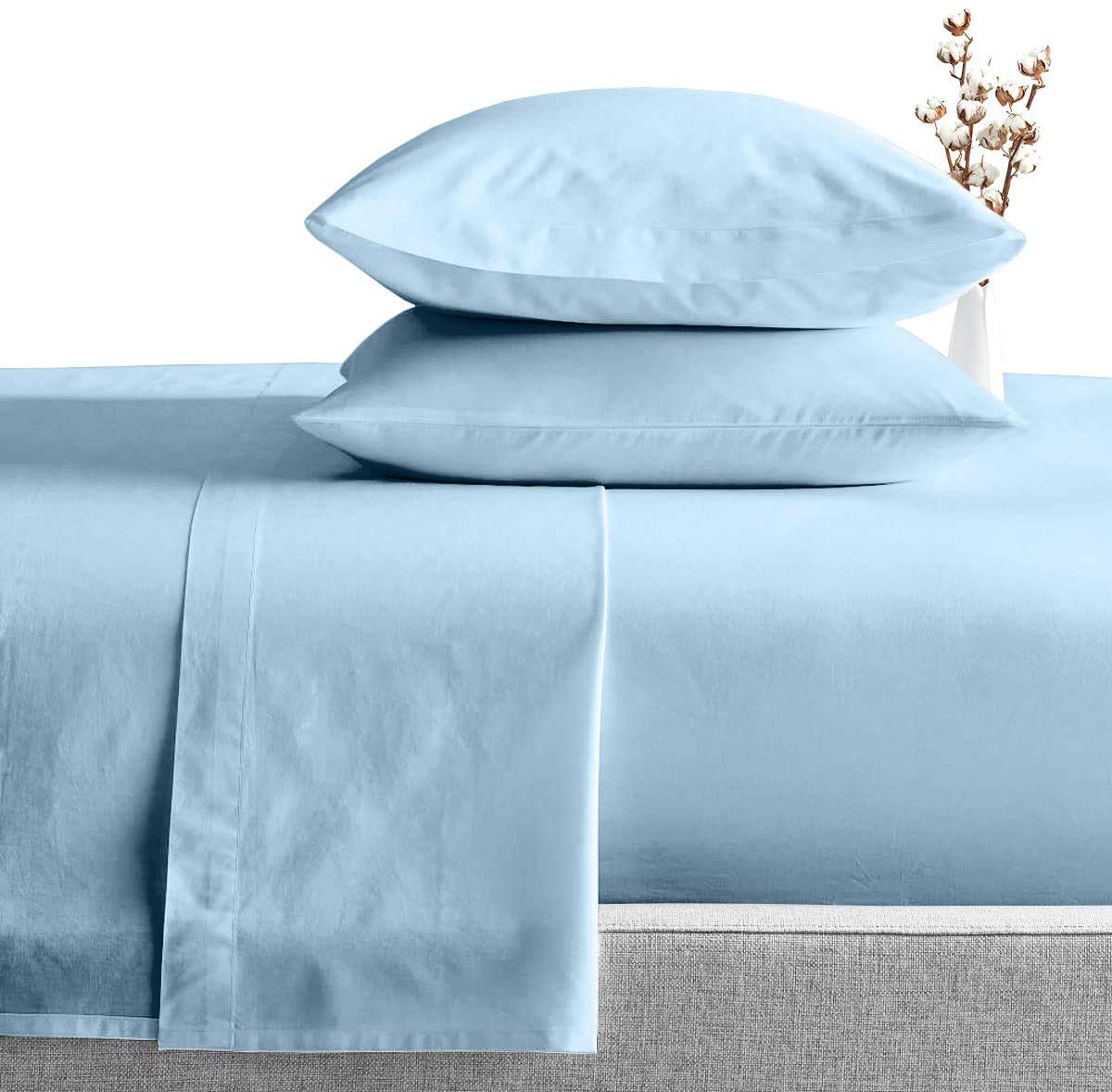 Premium Egyptian Giza Cotton 6-Piece Sheet Set for Olympic Queen Size Bed - Ultra Soft, Breathable & Durable Bedding - Perfect for Luxury Hotels, Guest Rooms & Master Bedrooms