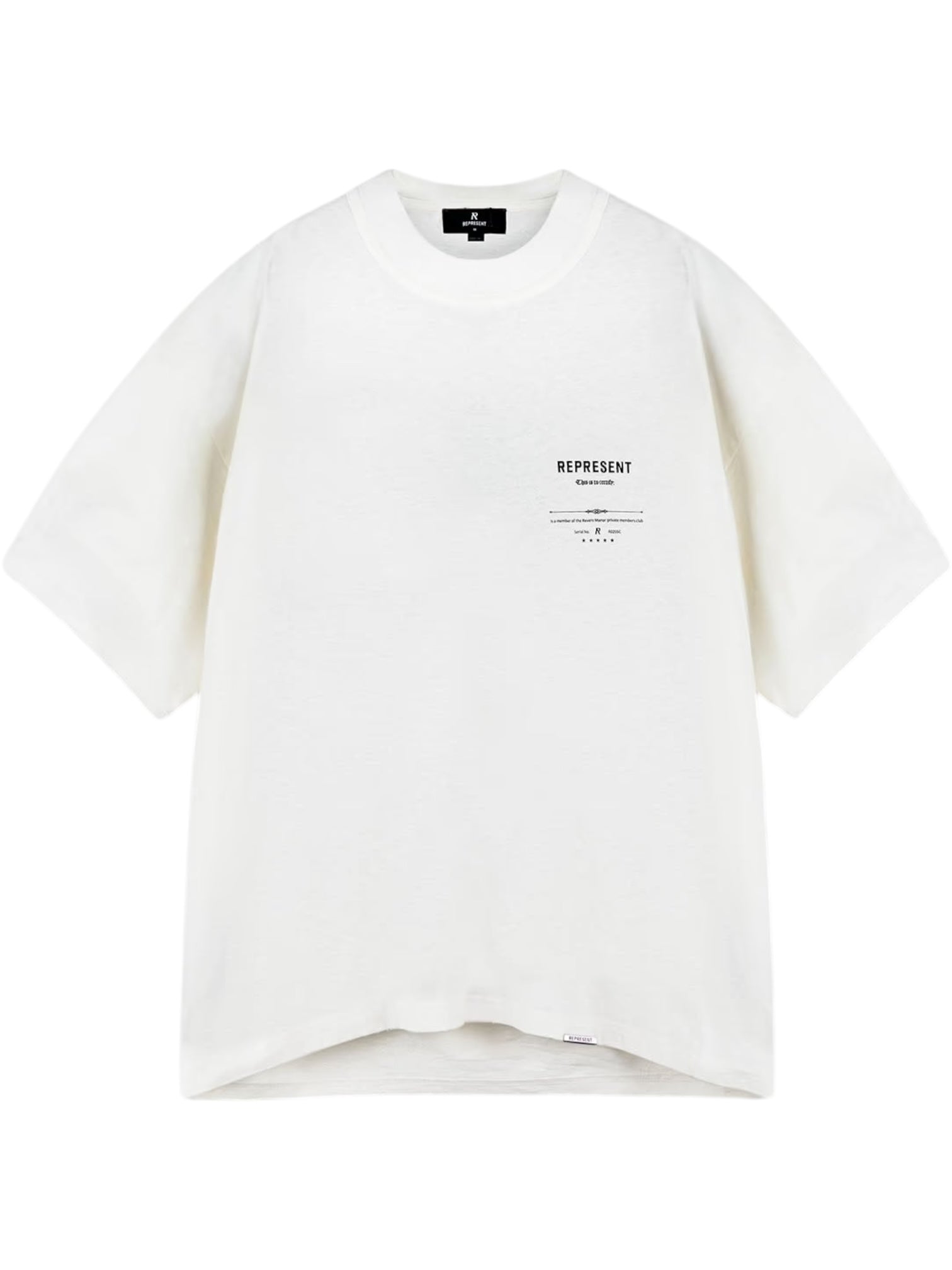 Represent MLM100286 27 Revere Manor Vintage White T-Shirt | Men's Distressed Cotton Tee for Casual Streetwear & Urban Fashion