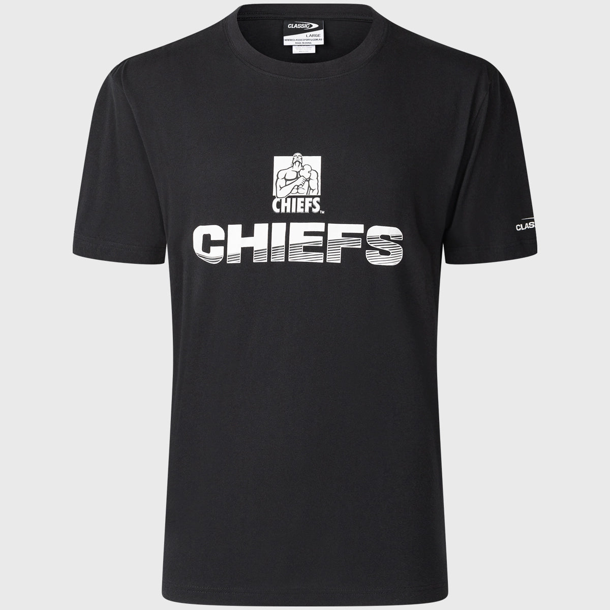 Classic Kansas City Chiefs Super Rugby Logo Cotton T-Shirt - Black | Comfortable Fan Apparel for Game Day & Casual Wear