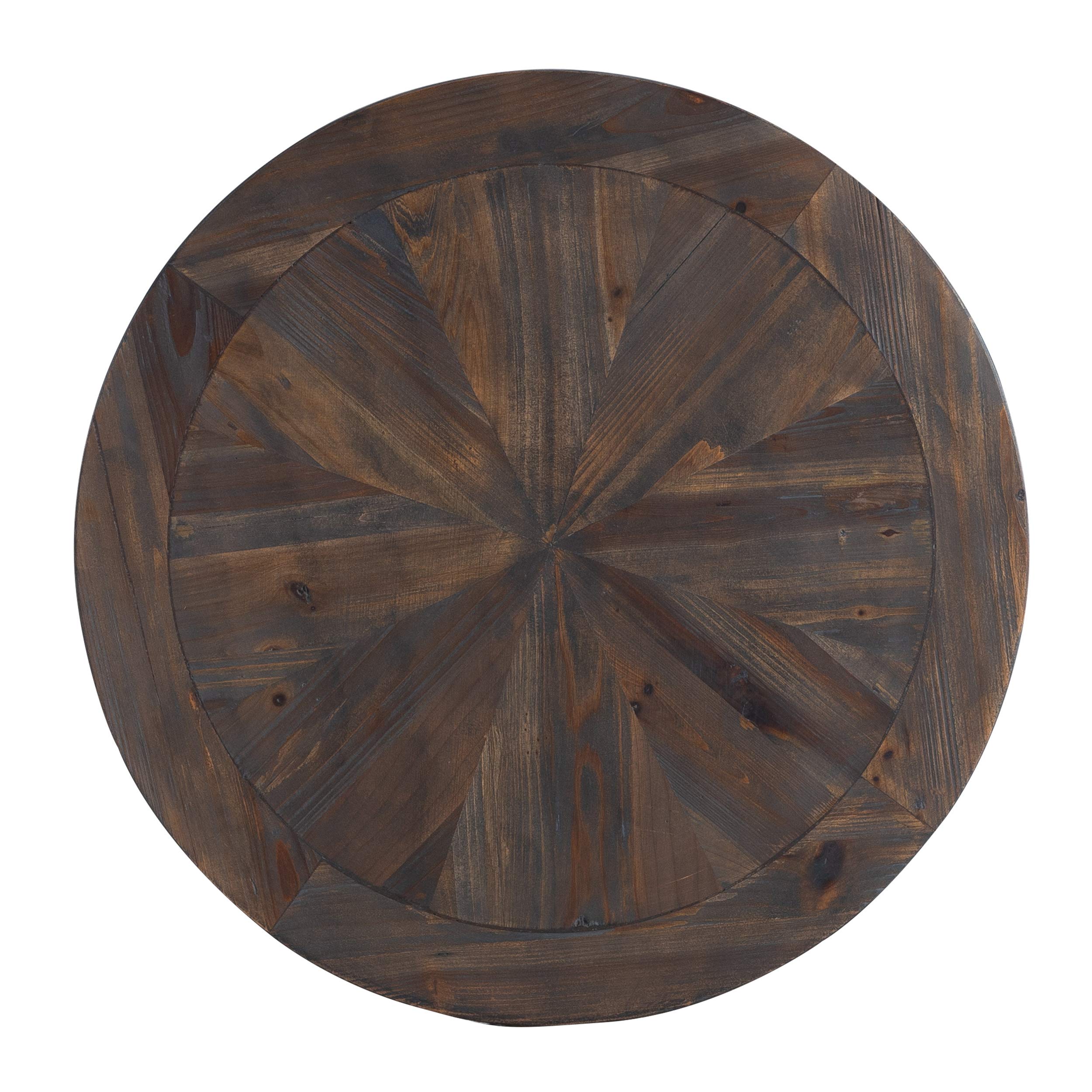 SEI Furniture Landsmill Round Industrial End Table - Natural Wood Finish, Side Table for Living Room, Bedroom, or Office - Perfect for Coffee, Books, and Decor
