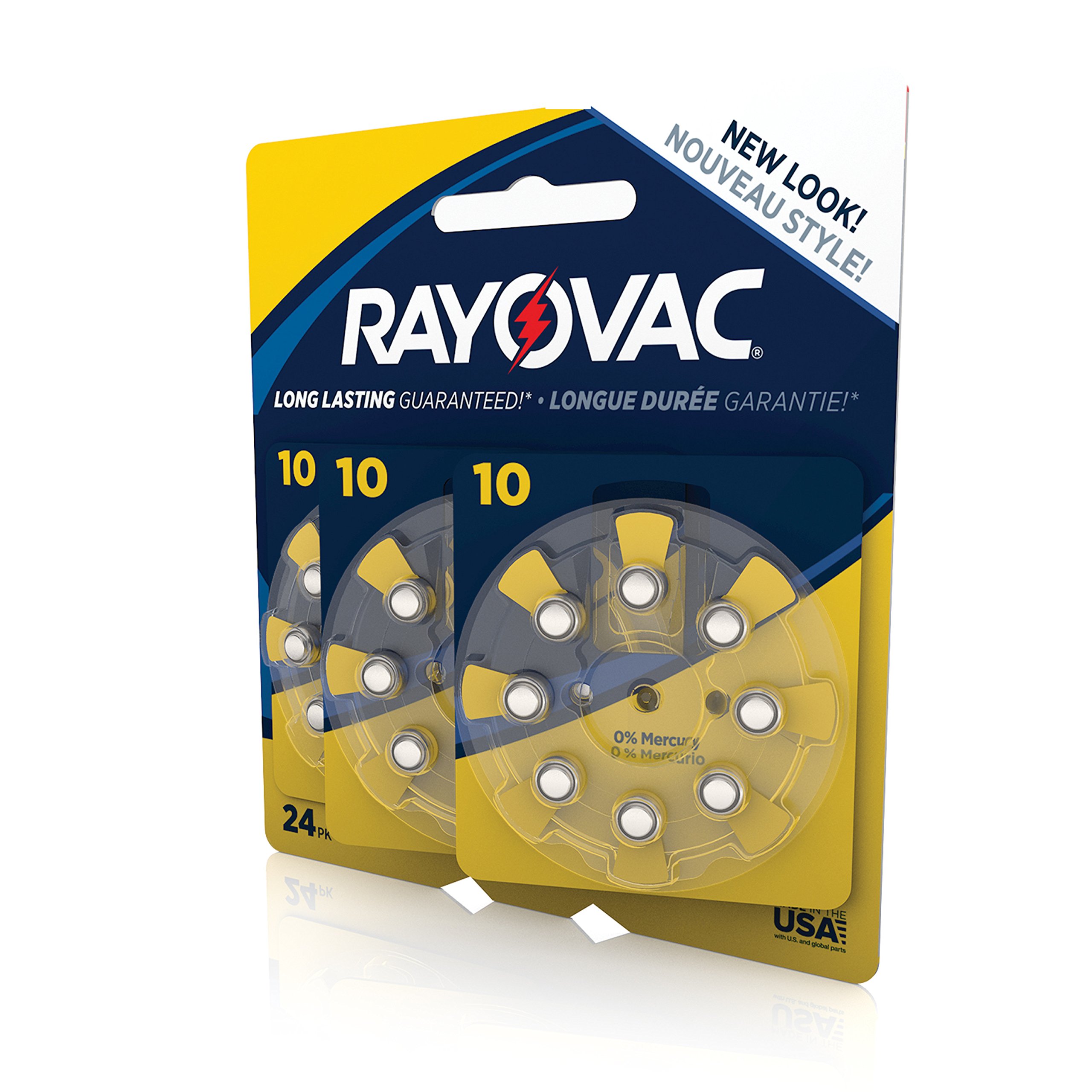 RAYOVAC Size 10 Hearing Aid Batteries - 24-Pack (L10ZA-24ZMB) - Long-Lasting Zinc-Air Power for Hearing Devices | Perfect for Travel, Daily Use & Emergency Preparedness