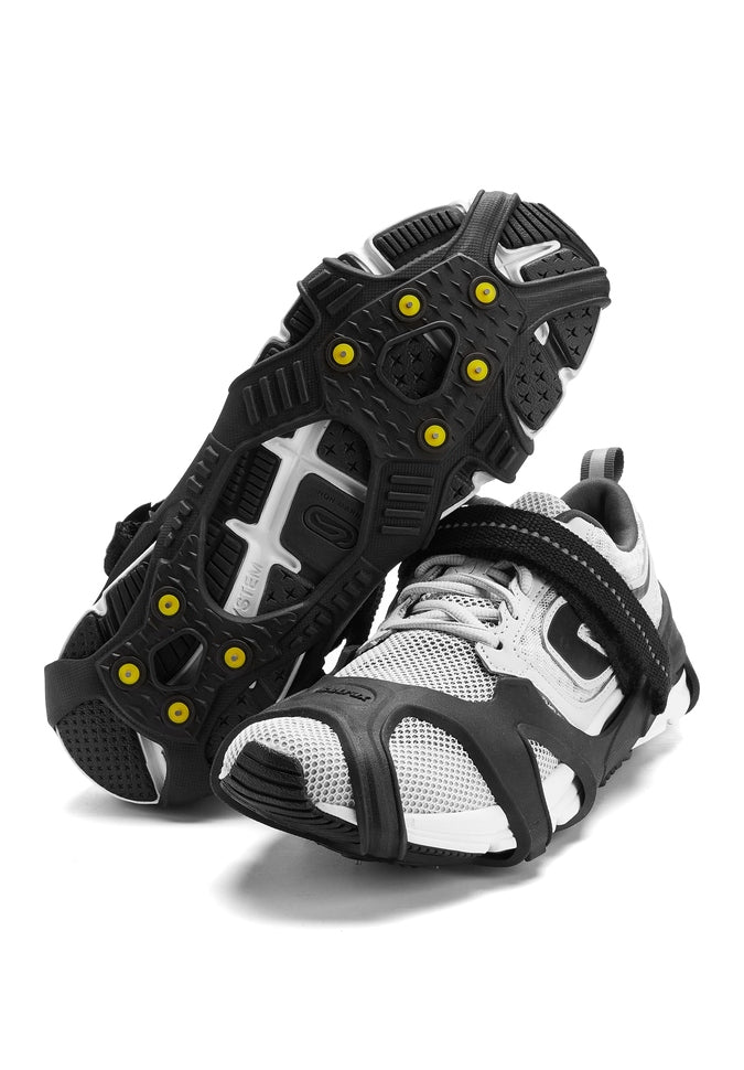 Icetrax V3 Tungsten Ice Cleats with Adjustable Velcro Straps - Secure Traction for Winter Hiking, Running & Snowy Outdoor Activities