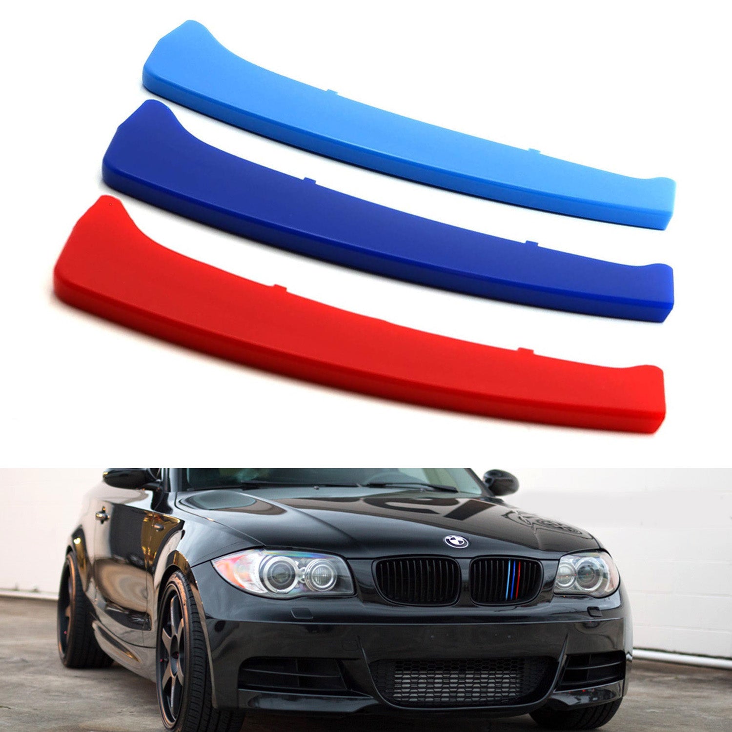 BMW 1 Series (2008-2013) M Color Grille Insert Trims - 12 Standard Grill Beams - Upgrade Your Front Grille for Enhanced Style & Performance - Perfect for Car Enthusiasts & Custom Builds