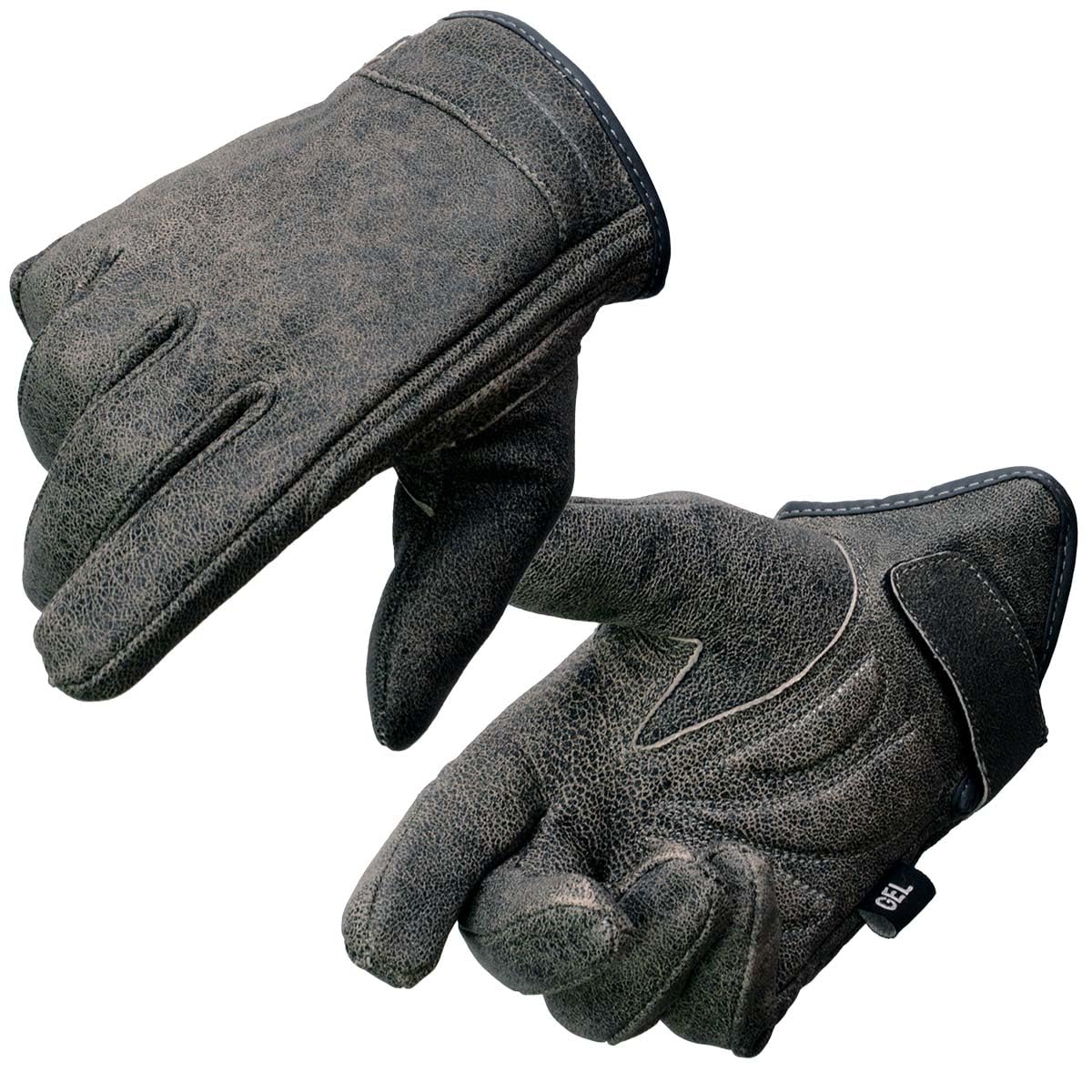 Milwaukee MG7511 Men's Motorcycle Gloves - Grey Leather with Gel Padding & Full Panel Cover for Comfort & Protection | Ideal for Riding, Commuting & Adventure Motorcycles