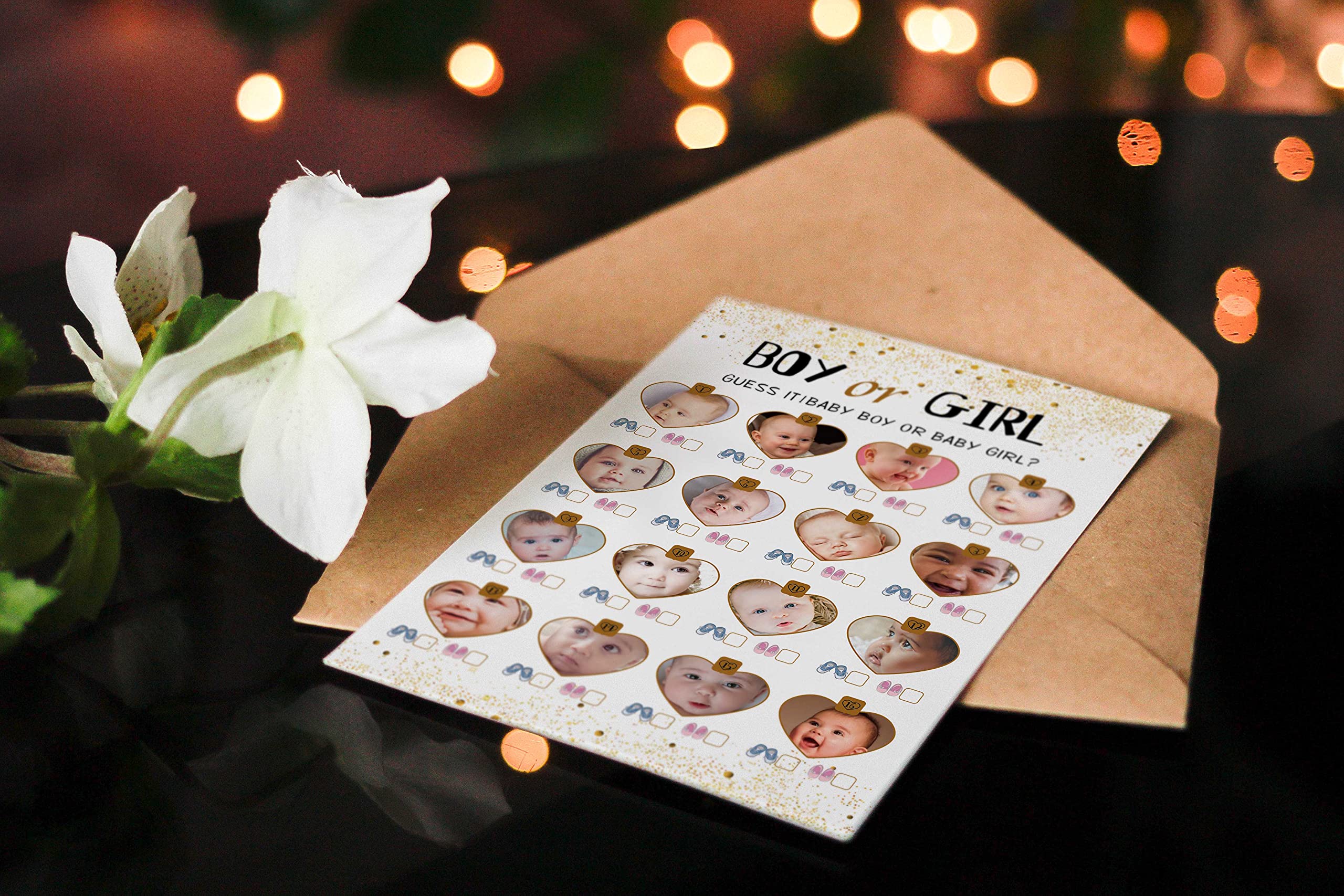 31-Piece Baby Shower Game Cards Set with Answers - Fun Gender Reveal Party Game for Parents, Kids & Guests | Perfect for Coed Showers & Unisex Celebrations | Great for Baby Showers, Gender Reveal Parties & Family Gatherings