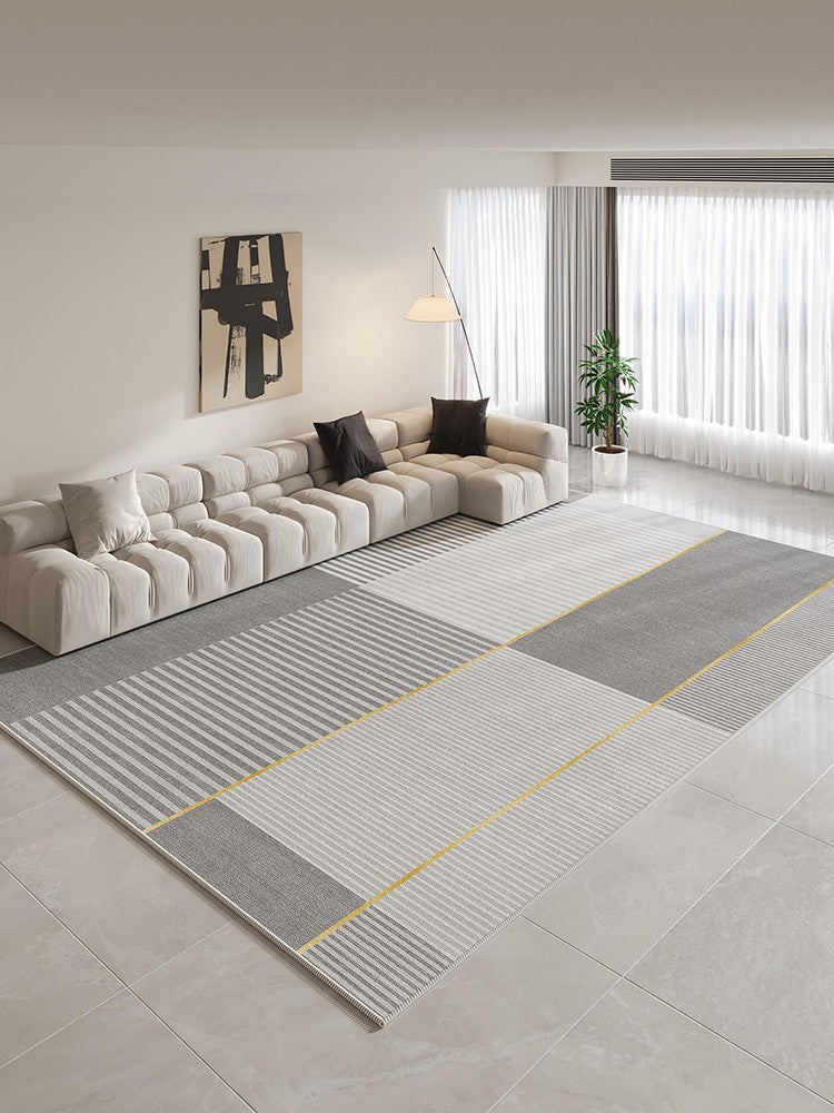 Contemporary Gray Abstract Geometric Modern Rugs - Bedroom, Living Room & Dining Room Decor - Soft Area Rugs for Home Office, Nursery & Apartment Flooring