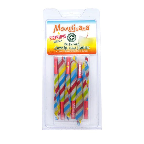 Meowijuana Catnip Joints for Cats - Fun & Safe Herbal Treat for Playtime, Stress Relief & Birthday Gifts - Perfect for Kittens & Adult Cats Indoor Play