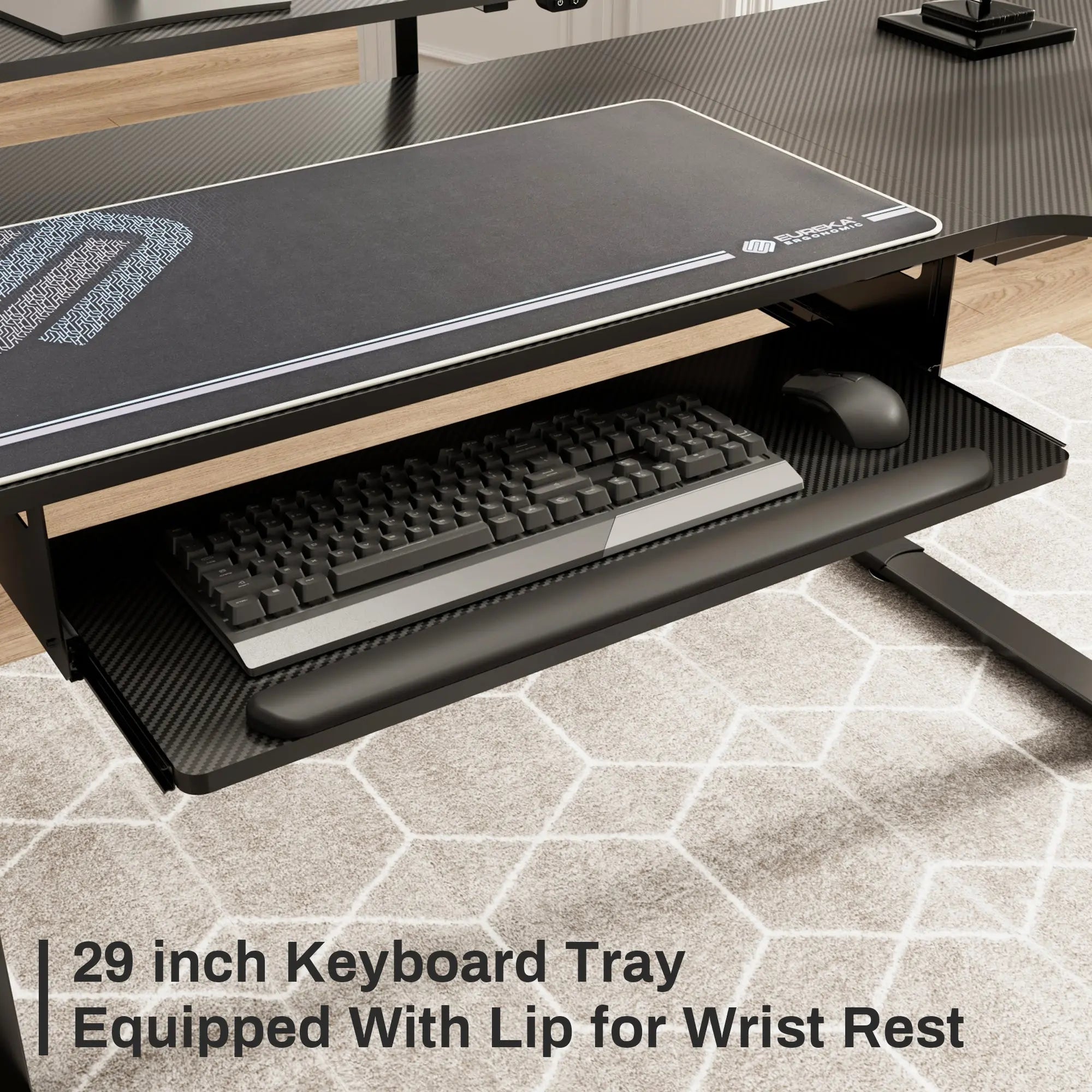 Ergonomic L-Shaped Standing Desk with Accessories Set (60x23 Inches) - Perfect for Home Office & Workspace Setup