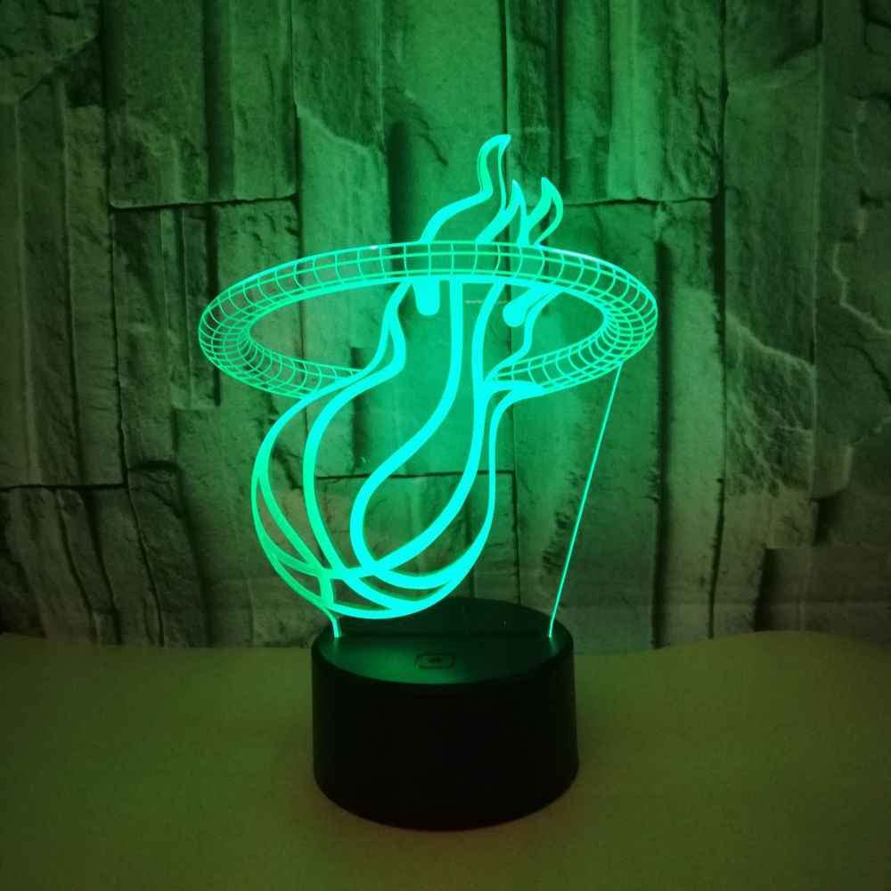 3D Night Light with Hologram Effect - 16 Color Changing LED Basketball Hoop Illusion Lamp with Remote Control | Touch Bedside Desk Light for Bedroom Decor | Perfect Christmas & Birthday Gift for Kids & Teens
