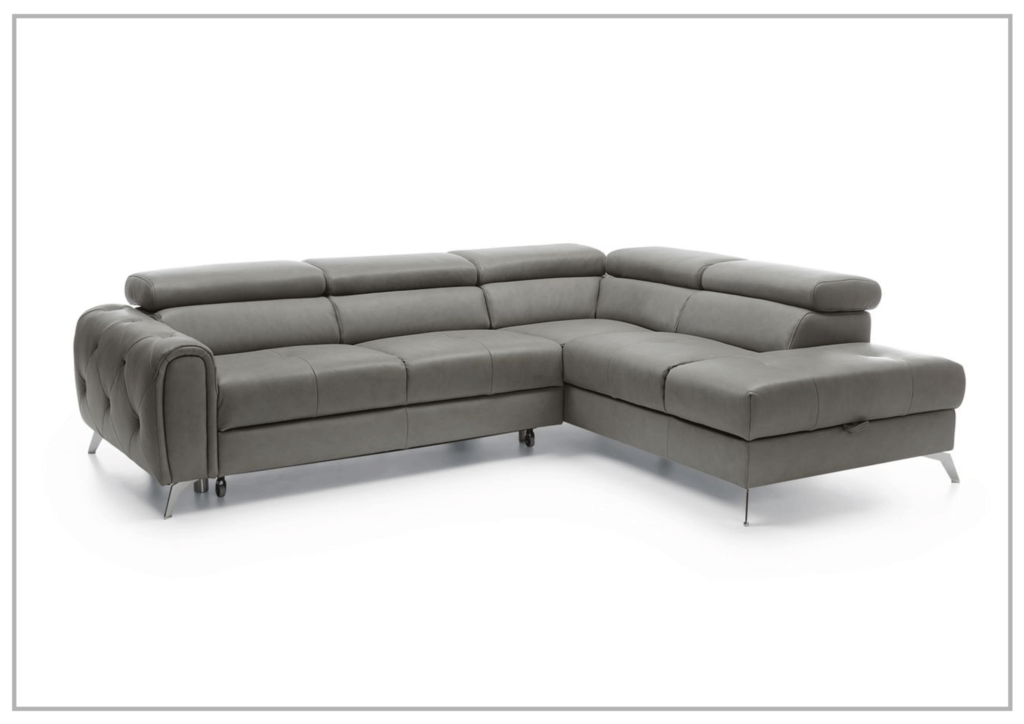 Gio Italia Camelia Sectional Sofa with Pull-Out Bed & Storage | Modern L-Shaped Couch for Small Spaces | Perfect for Apartments, Living Rooms & Guest Rooms