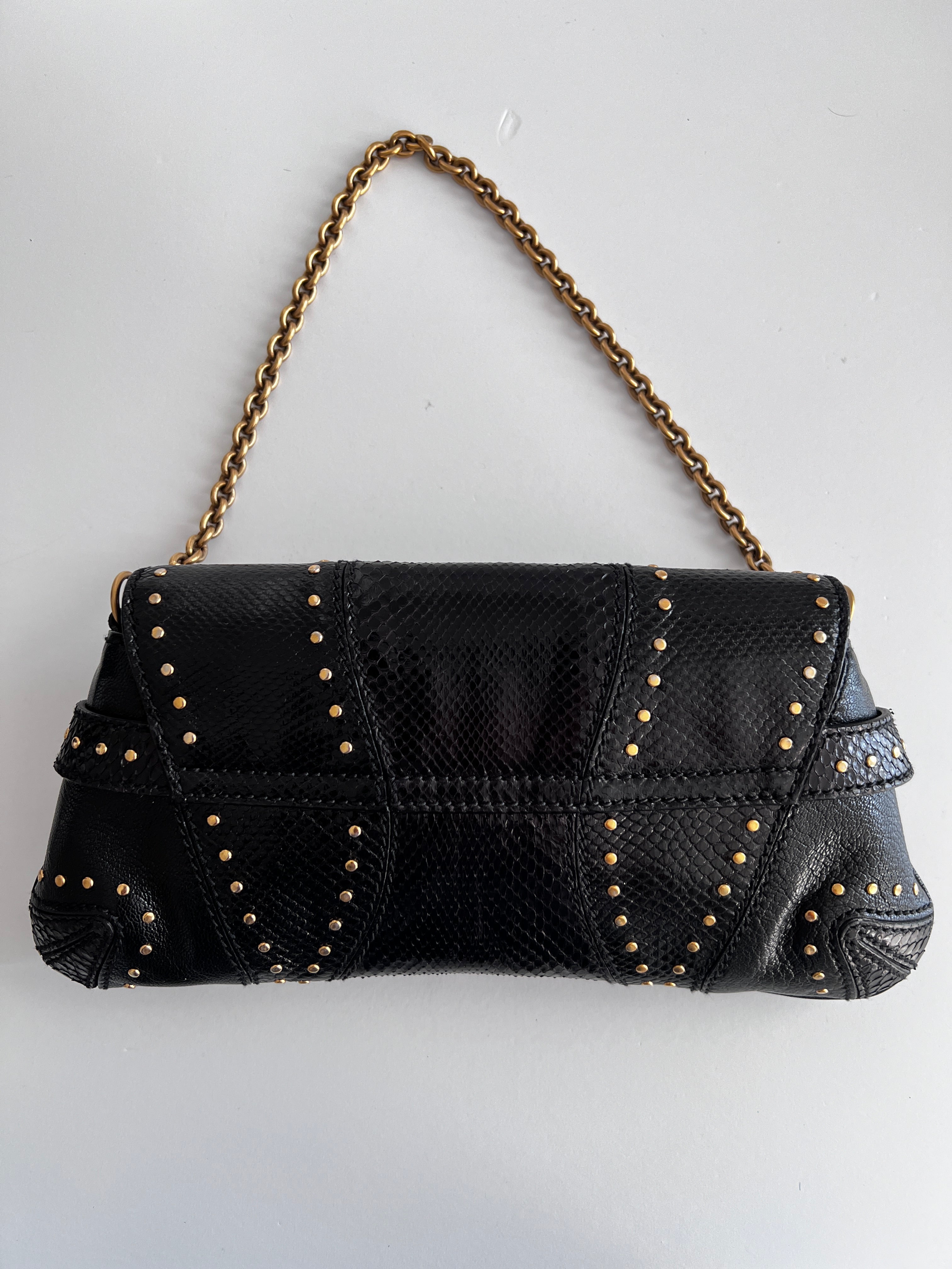 Gucci Python Skin Horsebit Chain Bag - Medium Size Luxury Handbag for Women | Perfect for Parties, Evening Events & Fashion Accessories