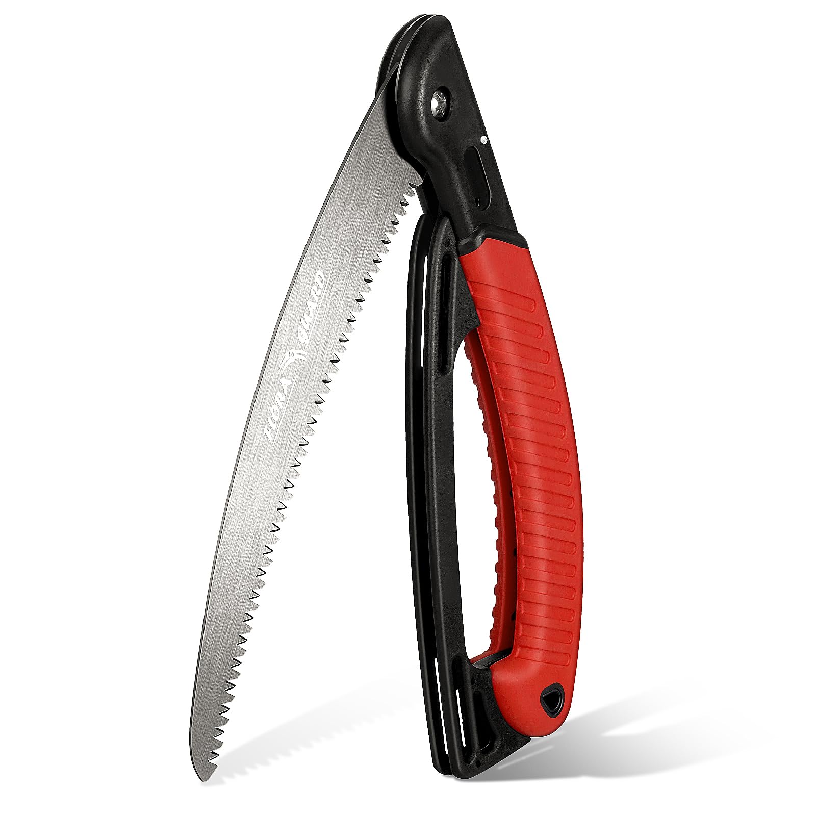 FLORA GUARD 10-Inch Folding Hand Saw - Heavy Duty Pruning Saw with Multi-Level Razor Teeth for Wood Cutting, Tree Trimming & Gardening | Professional Camping, Outdoor Survival & DIY Tool for Woodworkers, Arborists & Gardeners