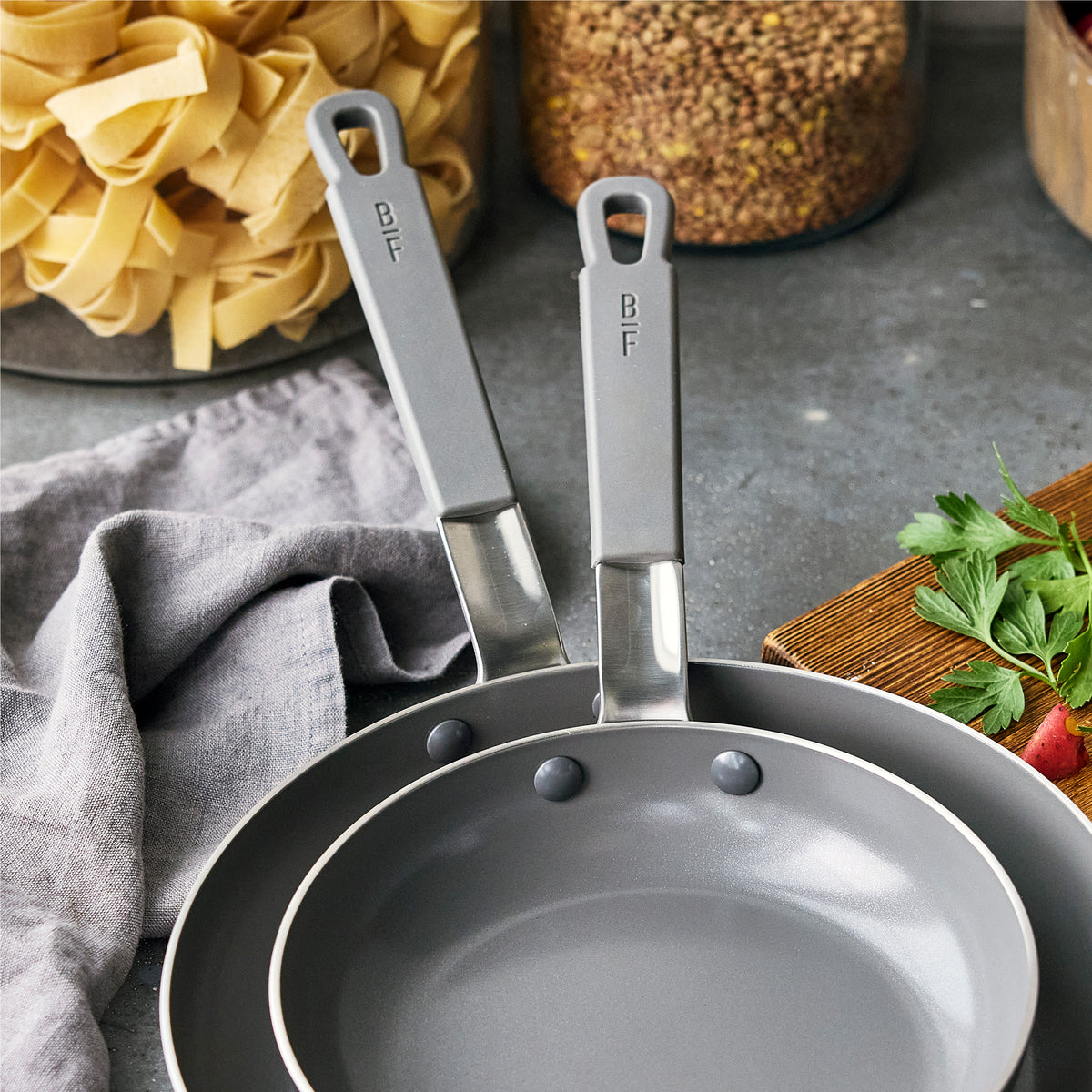 Bobby Flay by GreenPan Stainless Steel 12-Piece Cookware Set - PFAS-Free, Nonstick, Uncoated | Perfect for Healthy Cooking, Frying & Baking in Modern Kitchens