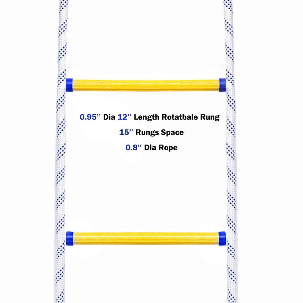 Aoneky 32 Ft Fire Escape Rope Ladder - Flame Resistant Emergency Safety Evacuation Ladder for Kids & Adults, 2-3 Story Fire Rescue Ladder - Perfect for Home, Apartment, Office & School Emergency Preparedness