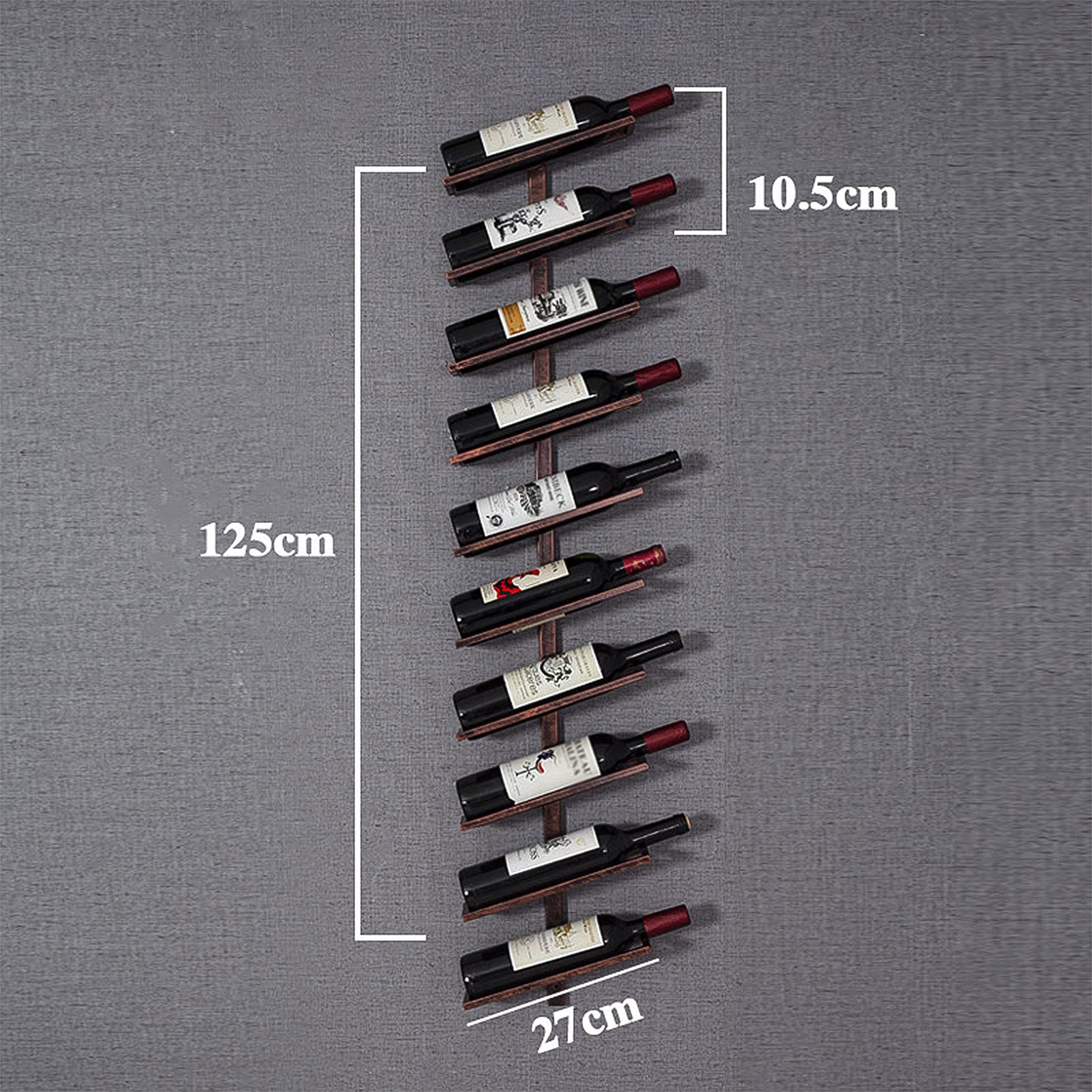 Wall-Mounted Wine Rack Holder for 2/4/6/8/10/12 Bottles - Durable Metal Wine Storage Organizer for Kitchen, Bar, Restaurant or Wine Cellar - Space Saving Bronze/Black/Gold Design - Perfect for Home Entertaining & Wine Collection Display