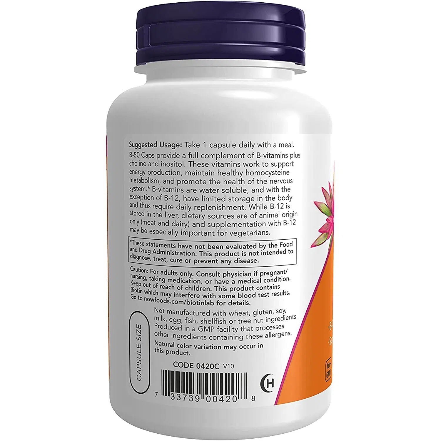 NOW Supplements Vitamin B-50 Complex with B1, B2, B3, B6, B12 & More - Supports Energy Metabolism, Nervous System & Stress Relief - 100 Veg Capsules - Perfect for Daily Wellness & Active Lifestyle
