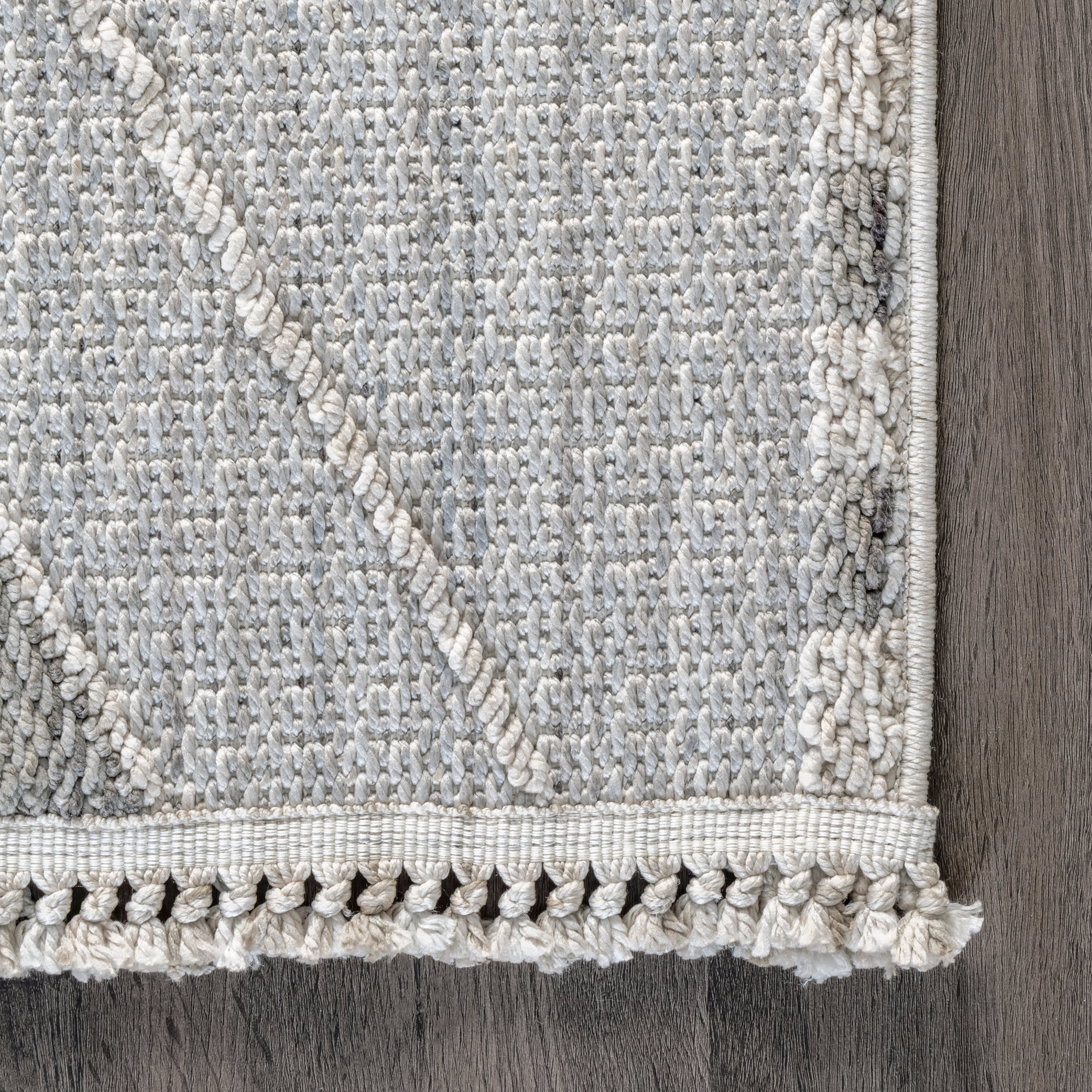 Aurelia Raised Diamond Pattern Area Rug - Soft Plush Light Grey Carpet for Living Room, Bedroom & Nursery - Home Decor & Floor Comfort