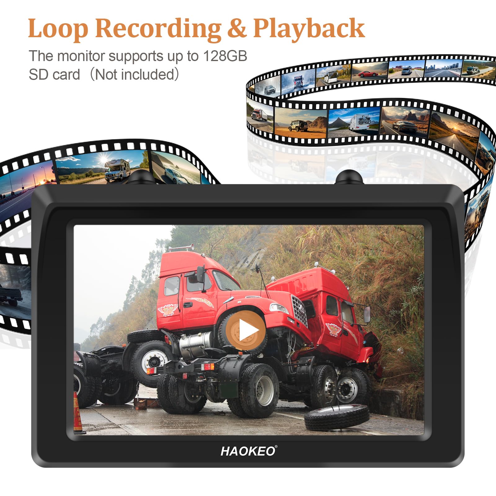 5 Inch Magnetic Solar Wireless Backup Camera with DVR - 1080P HD IPS Monitor, Rechargeable Reverse Camera System - Portable Cordless Rear View Camera for Trucks, RVs, Campers, Hitching & Horse Trailers - Perfect for Parking, Reversing & Towing Safety