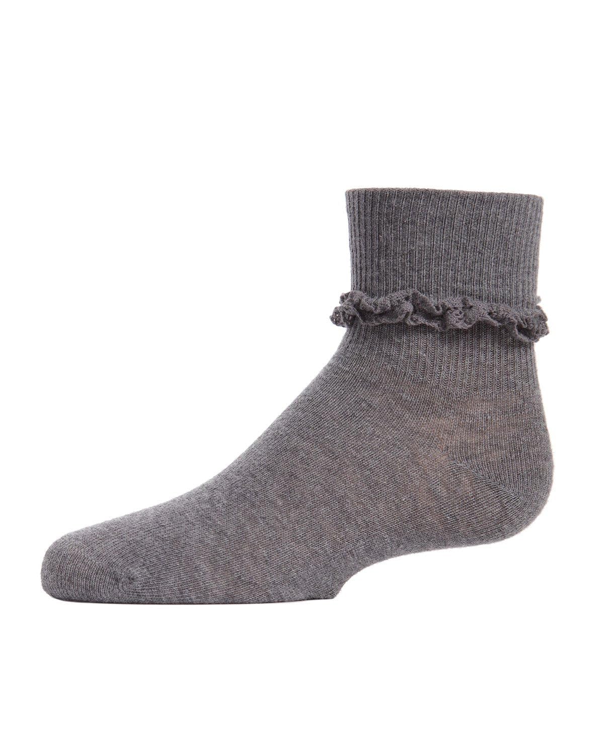 MeMoi Girls' Ruffle Eyelet Cotton Blend Anklet Socks - Cute & Comfortable Socks for School, Dance, or Everyday Wear