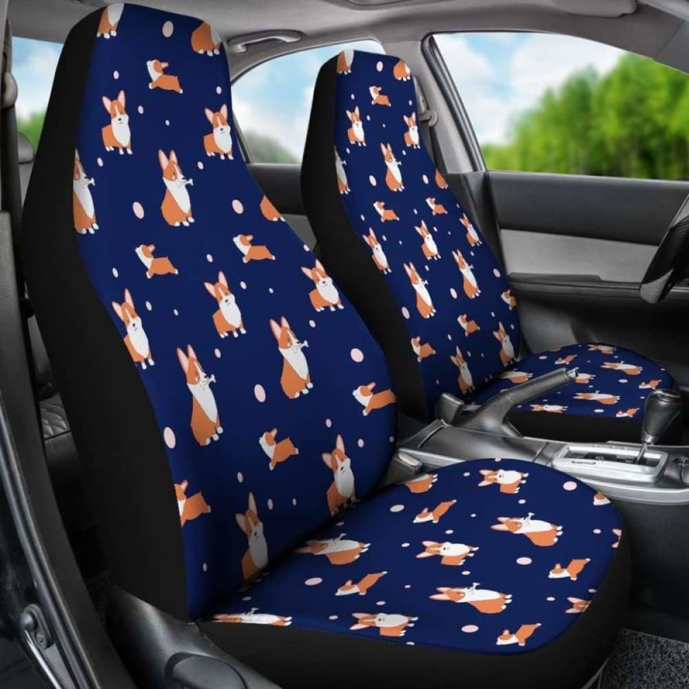 Premium Blue Corgi Dog Car Seat Cover - Waterproof & Nonslip Pet Seat Protector for Cars, SUVs & Trucks - Perfect for Travel, Daily Commute & Pet Adventures