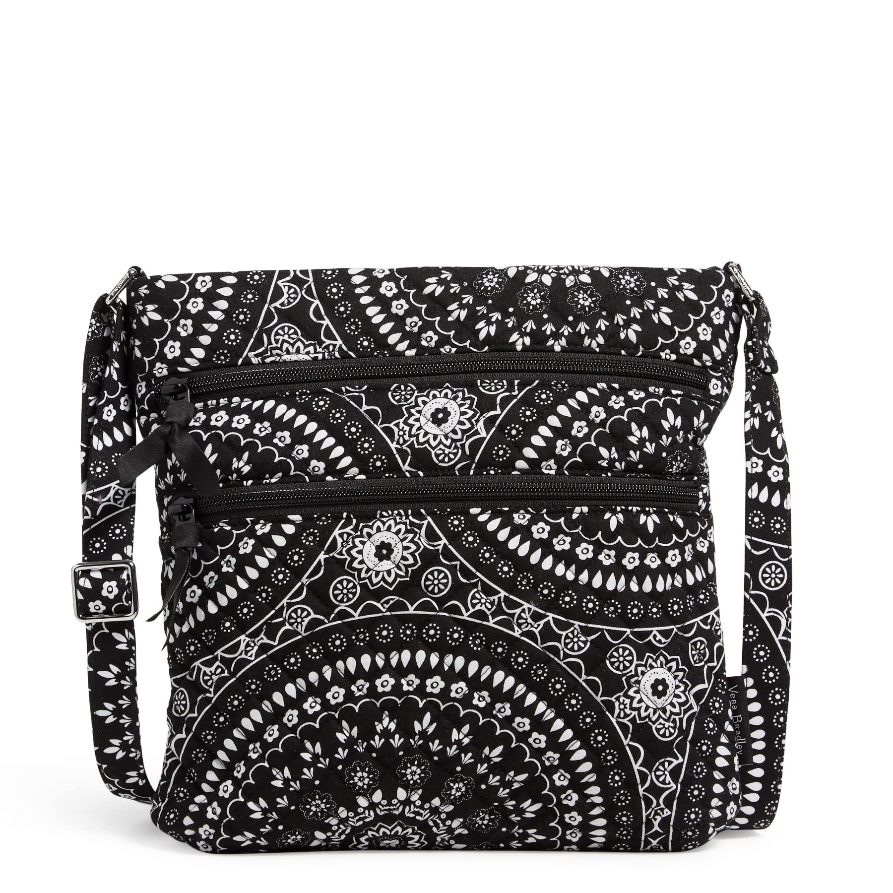 Vera Bradley Triple Zip Hipster Crossbody Purse - Stylish Cotton Handbag for Women | Perfect for Travel, Shopping & Everyday Use