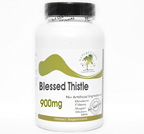 Blessed Thistle 900mg - 200 Capsules | Natural Herbal Supplement for Liver & Digestion Support | Dairy-Free, Non-GMO, No Additives | Perfect for Detox & Women's Wellness