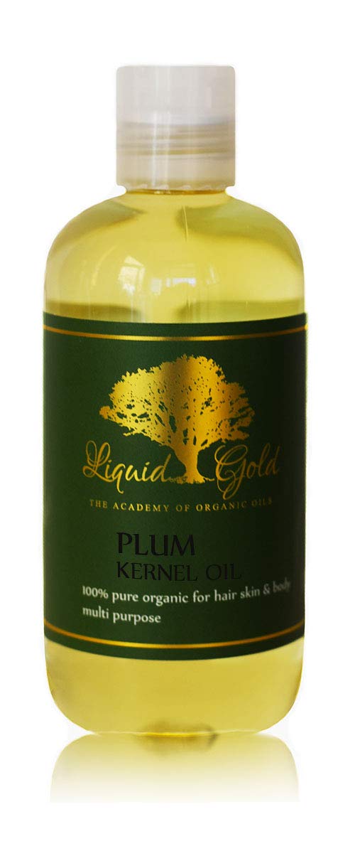 Premium Organic Plum Kernel Oil 8 Fl.oz - Pure Cold-Pressed for Skin, Hair & Nails Care - Liquid Gold Inc - Perfect for Massage, Aromatherapy & DIY Beauty Recipes