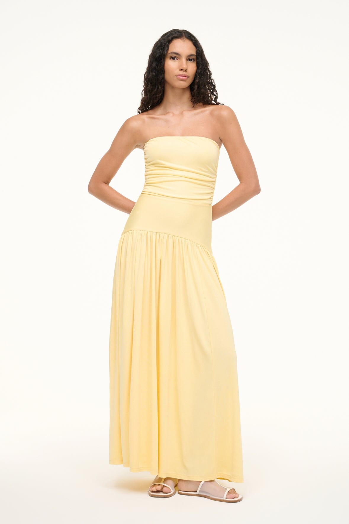MARIANA DRESS | PALE HONEY - Elegant Flowy Summer Dress for Women | Perfect for Beach Vacations, Date Nights & Outdoor Weddings