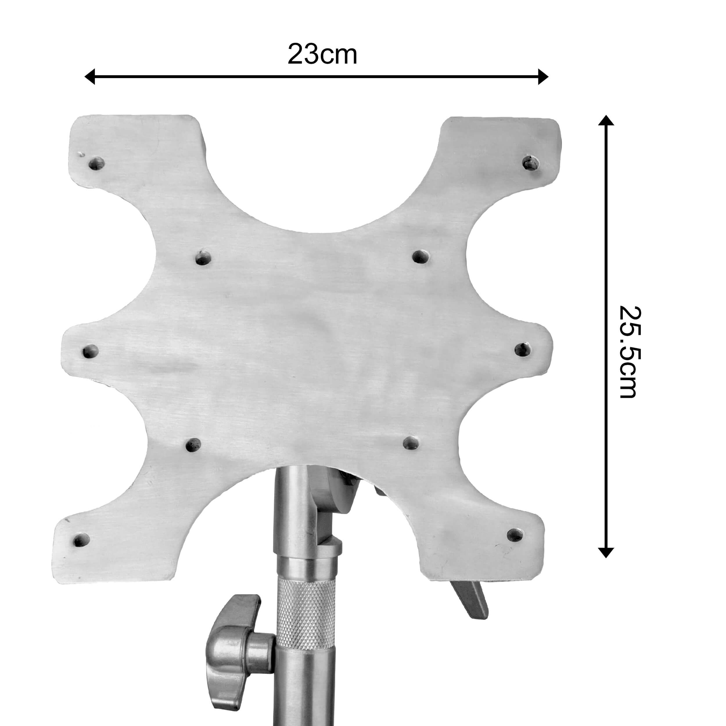 Heavy Duty Stainless Steel VESA Mount Bracket for C Stands & Baby Pin - Secure TV & Monitor Mounting for Studio & Home Theater Setup