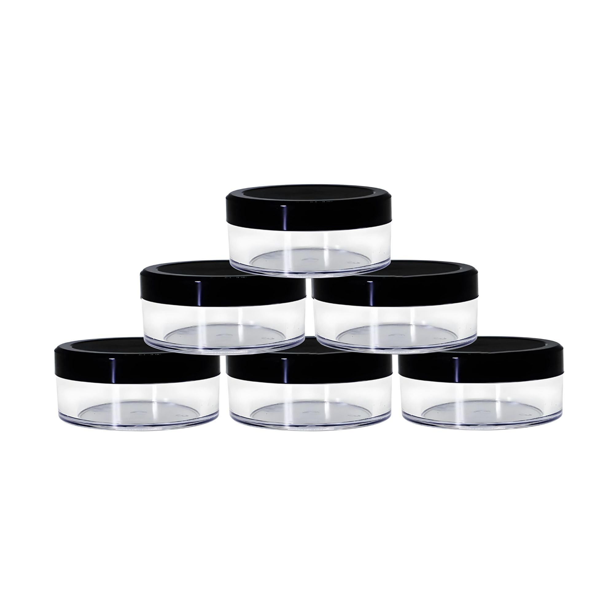 Hian Crystal Clear Cosmetic & Bath Storage Jars - 15g Leakproof Travel Containers for Makeup, Creams, Lip Balms, Bath Salts - Perfect for Home Organization & DIY Beauty Products (Set of 6)