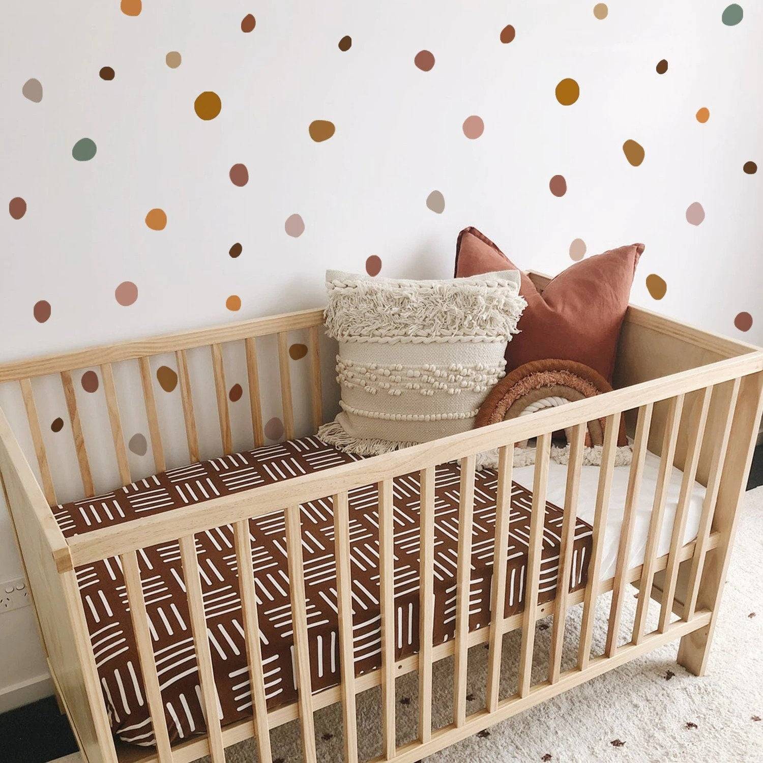Boho Nursery Polka Dot Wall Decals for Kids - Removable Polka Dot Pebbles Wall Stickers for Baby Room, Playroom & Nursery Decor (12-Pack) | Perfect for Nursery Walls, Kids' Bedrooms & Play Areas