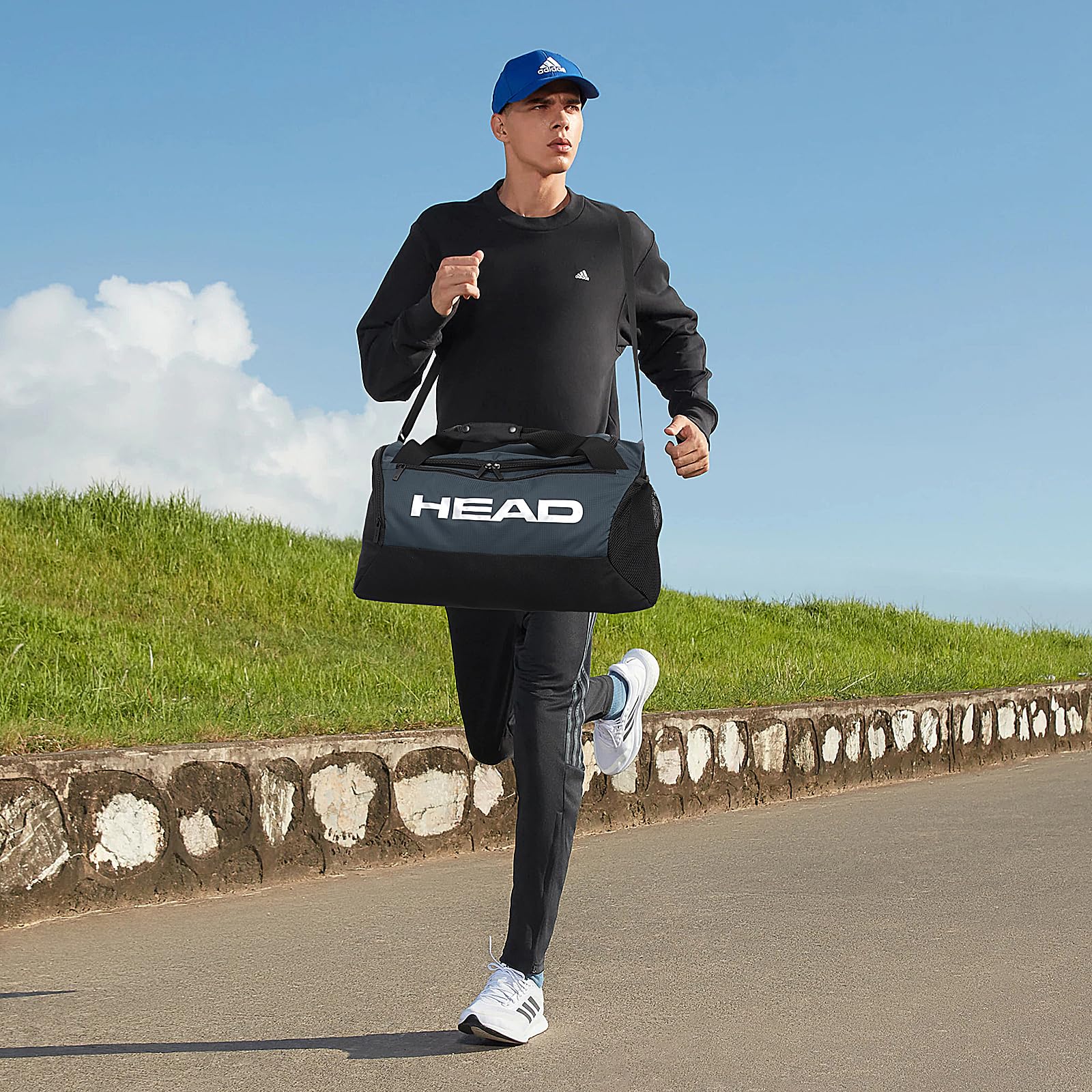 HEAD 45L Waterproof Tennis Duffel Bag for Men - Large Capacity Sports Gym Bag with Shoe Compartment - Lightweight Crossbody Duffle for Workout, Travel & Business - Perfect for Gym, Tennis, Weekend Trips & Overnight Stays