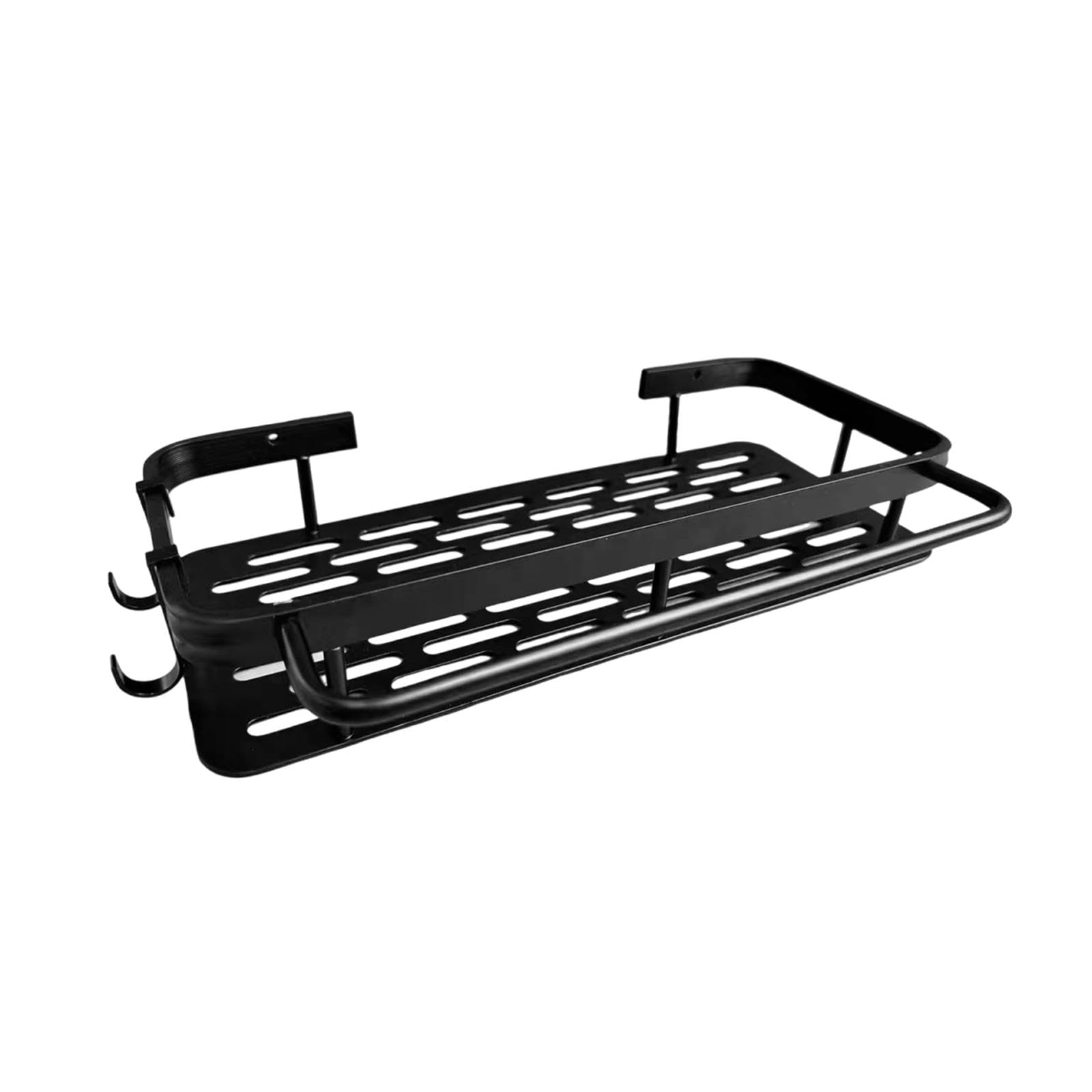 CALANDIS® Black Kitchen Sink Organizer with 2 Hook Shelves - Space Saving Sink Counter Organizer for Sponges, Soap & Utensils - Easy Installation Included - Perfect for Small Kitchens & Apartments