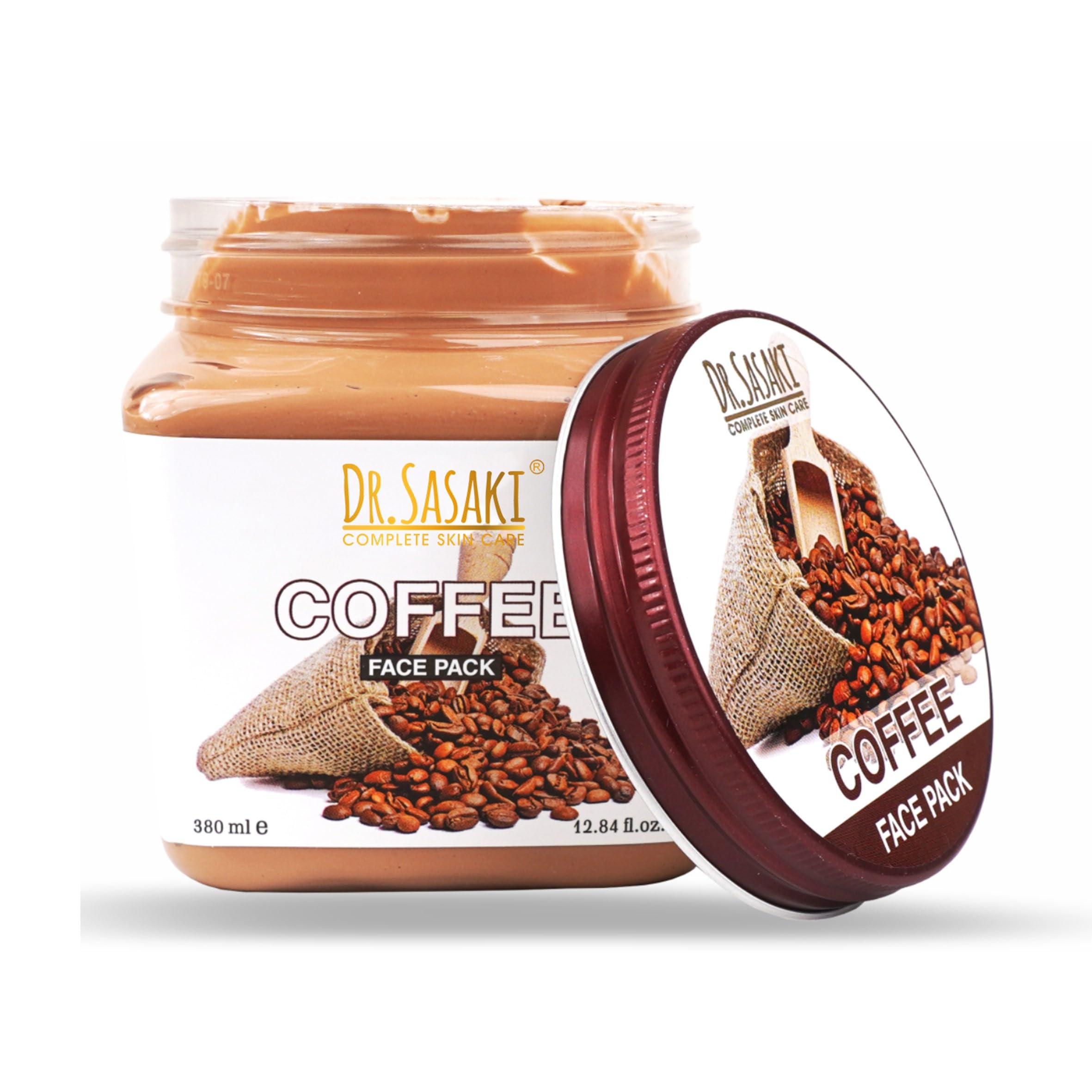 Dr. Sasaki Complete Skin Care Coffee Face & Body Scrub Pack - 380ml for Exfoliating & Brightening Skin - Perfect for Spa Day & At-Home Skincare Routine